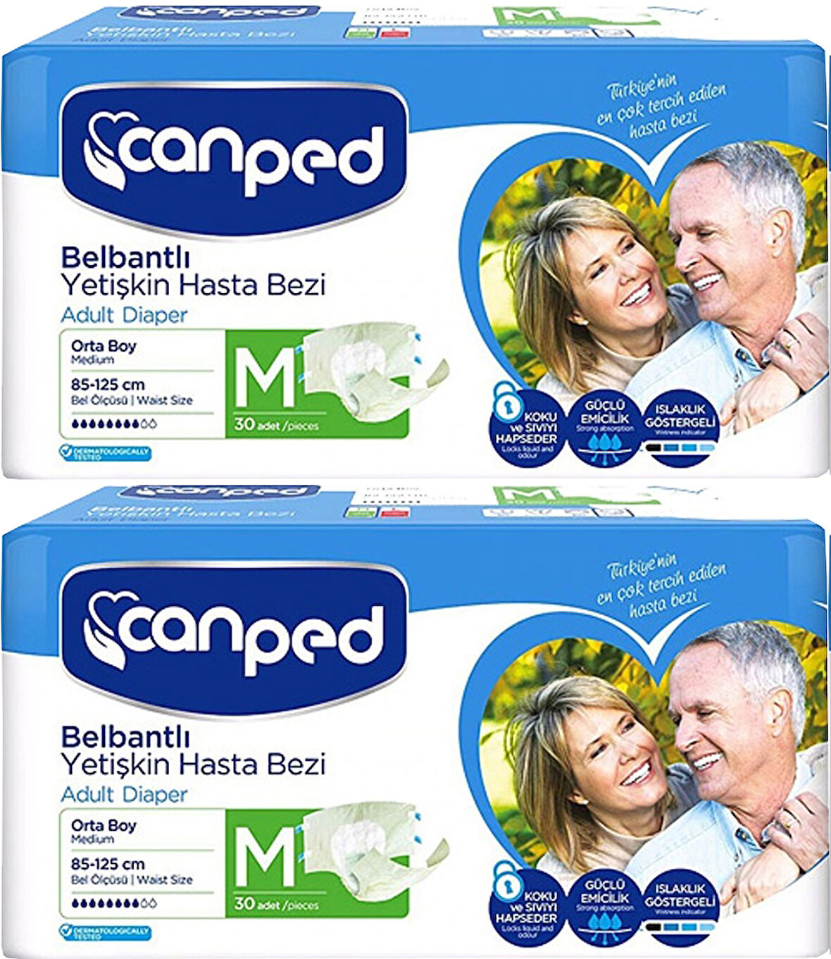Canped Hasta Bezi Yetişkin Bel Bantlı Polietilenli M-Orta Boy 60 Adet