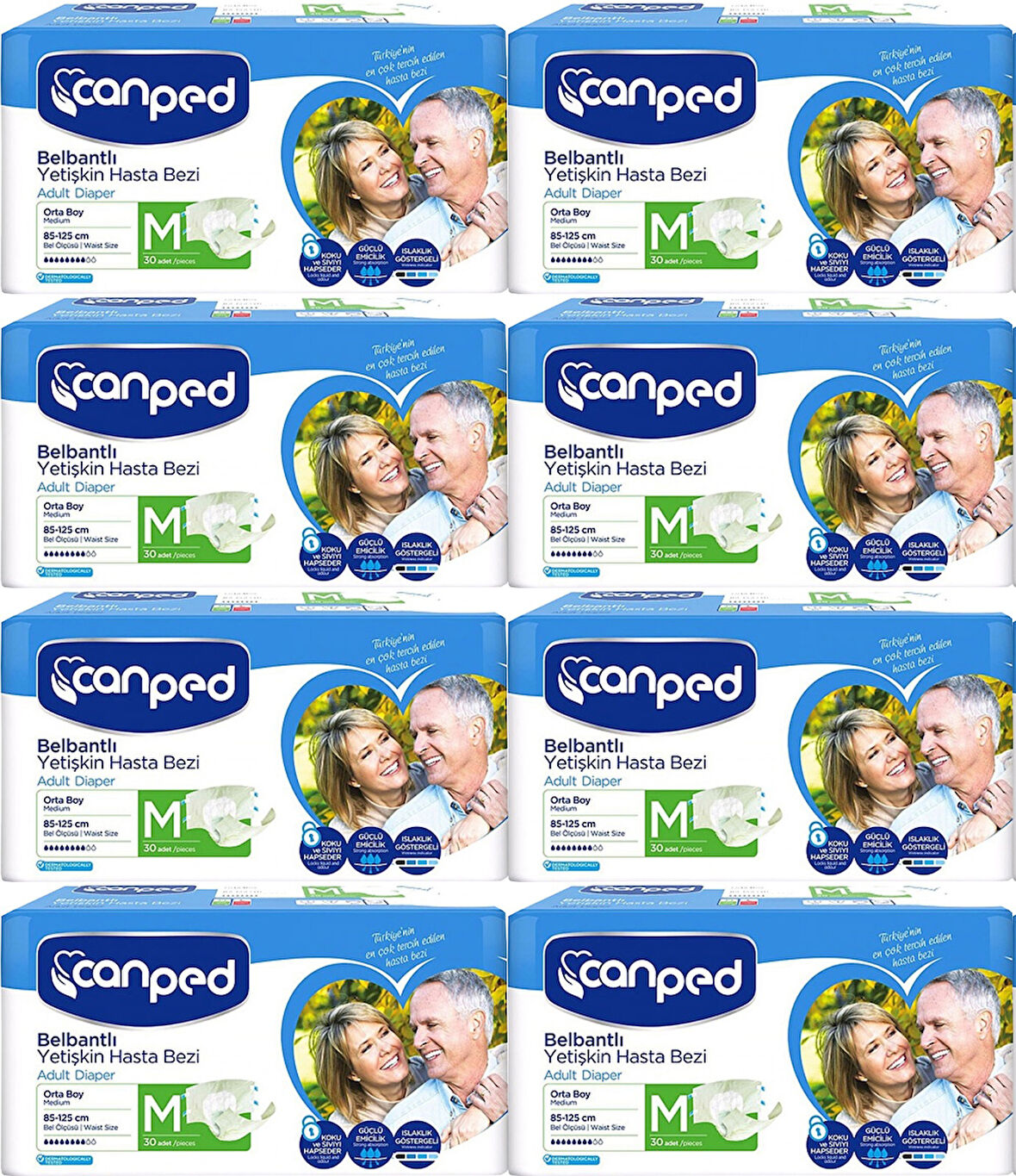 Canped Hasta Bezi Yetişkin Bel Bantlı Polietilenli M-Orta Boy 240 Adet