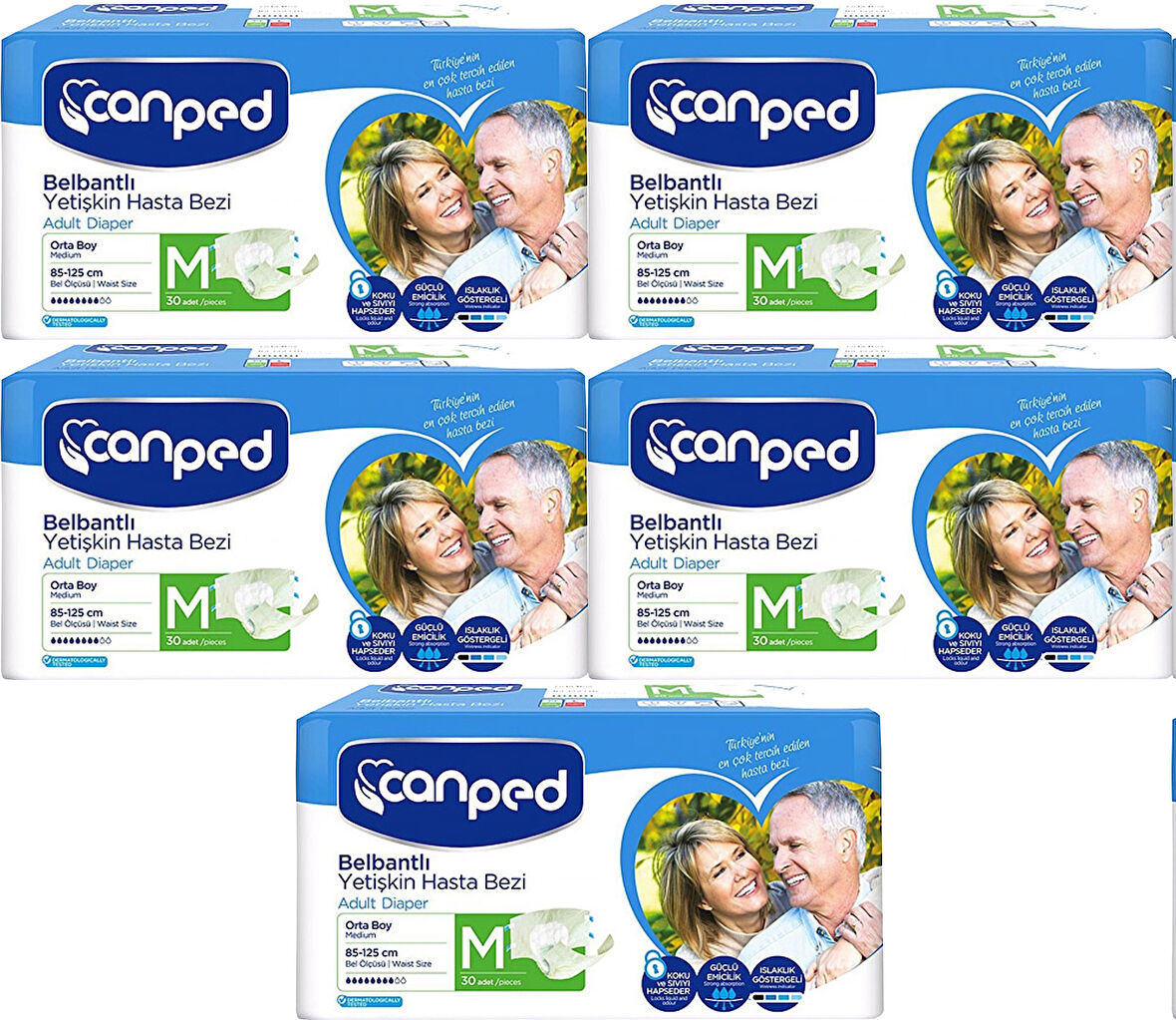 Canped Hasta Bezi Yetişkin Bel Bantlı Polietilenli M-Orta Boy 150 Adet
