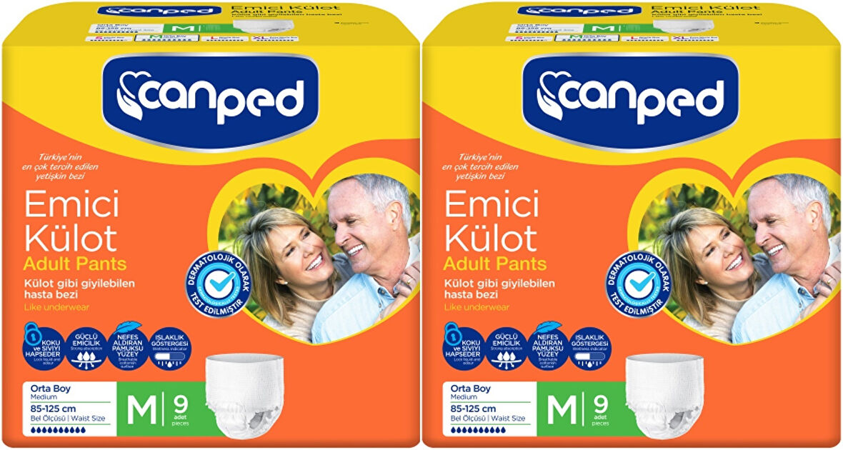 Canped Emici Külot Hasta Bezi M - Orta 18 Adet (2PK*9)