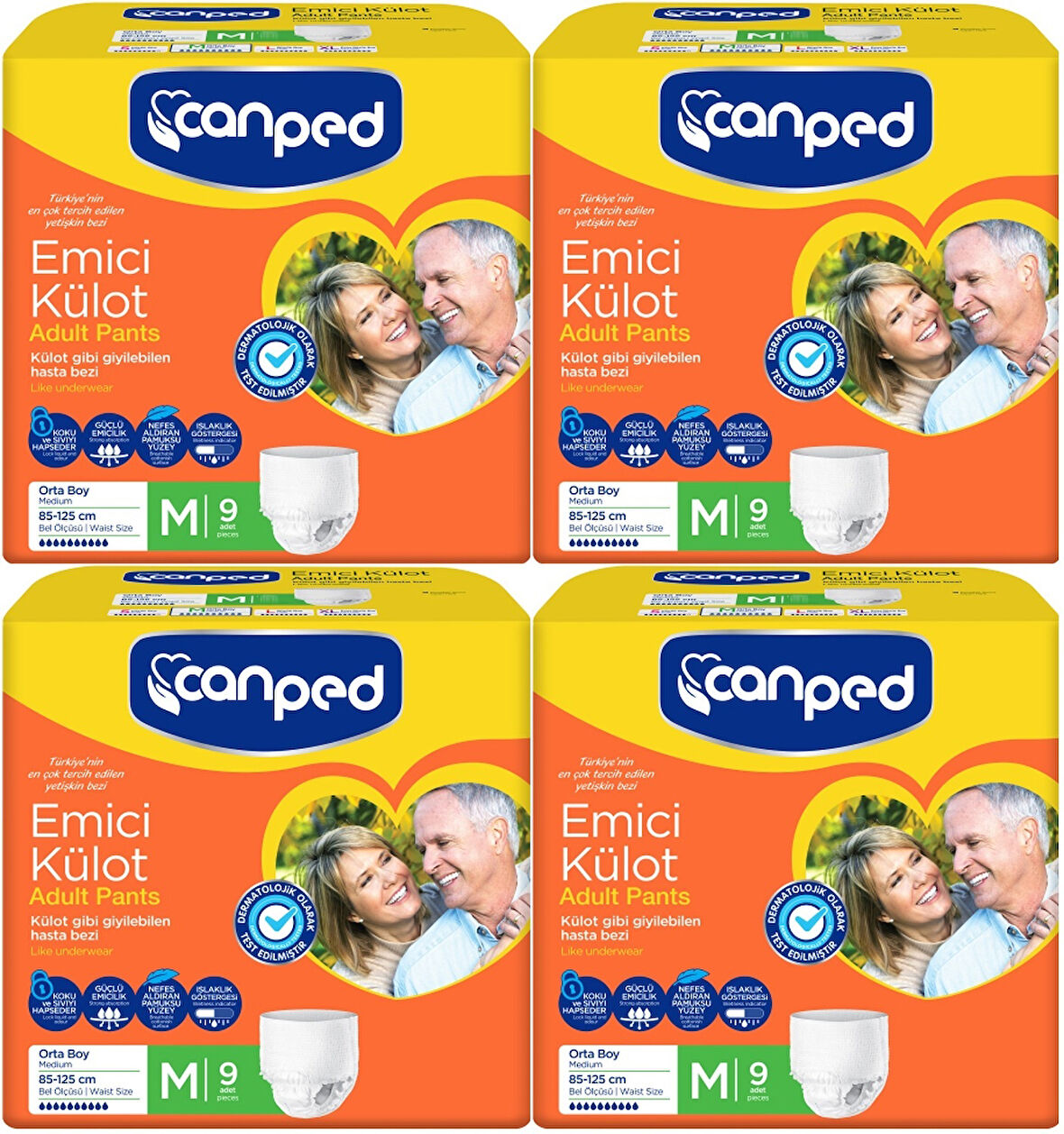 Canped Emici Külot Hasta Bezi M - Orta 36 Adet (4PK*9)