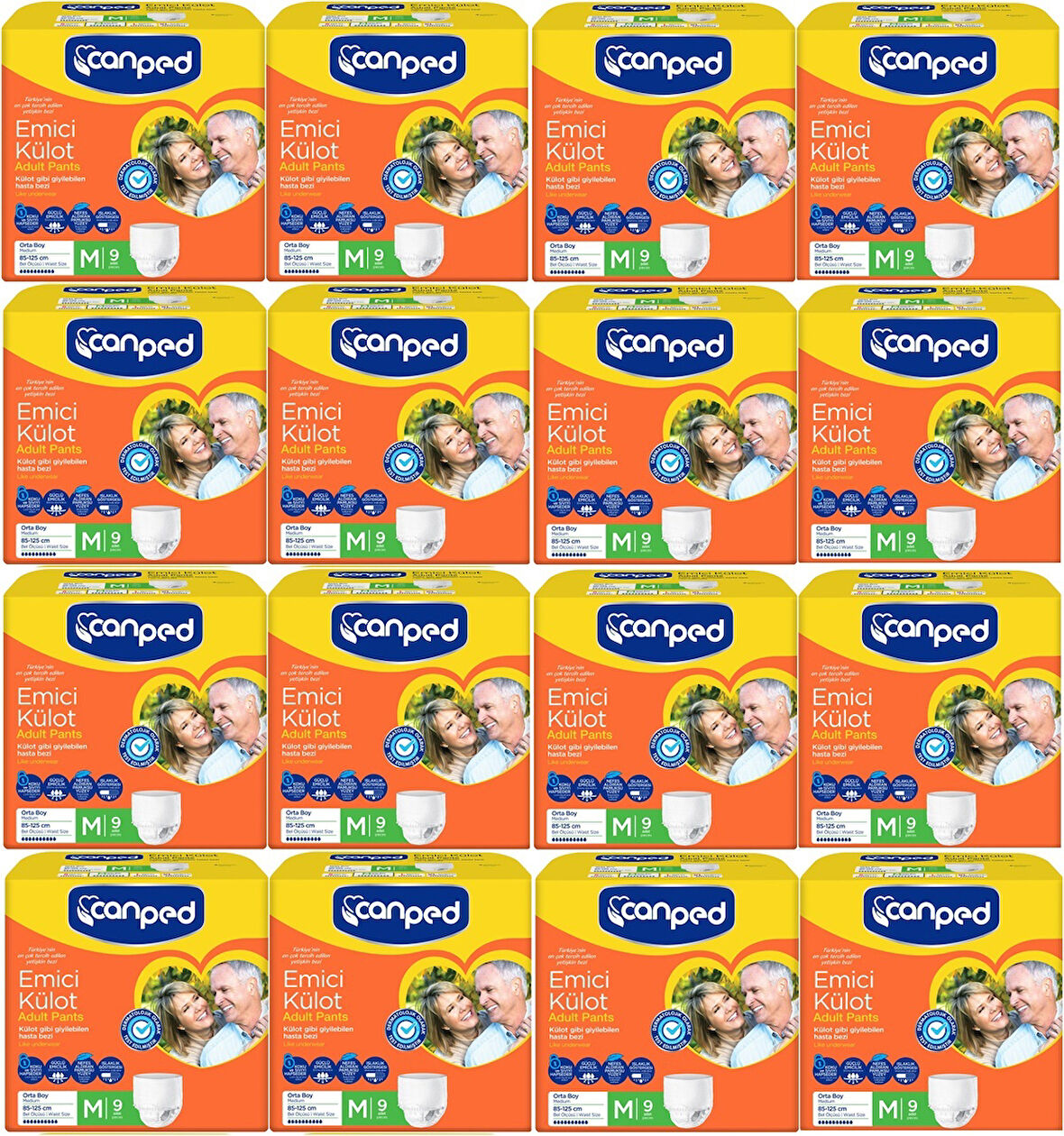 Canped Emici Külot Hasta Bezi M - Orta 144 Adet (16PK*9)