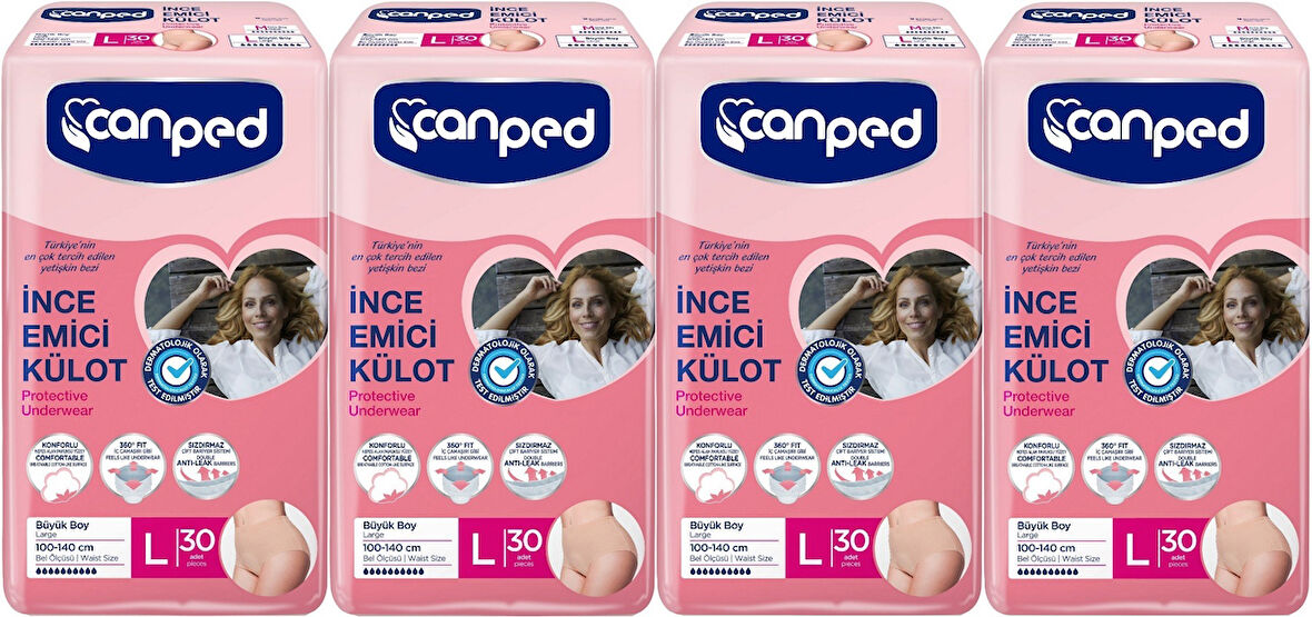 Canped Külotlu Mesane Pedi - İnce Emici Külot Büyük/Large 120 Adet (4PK*30)