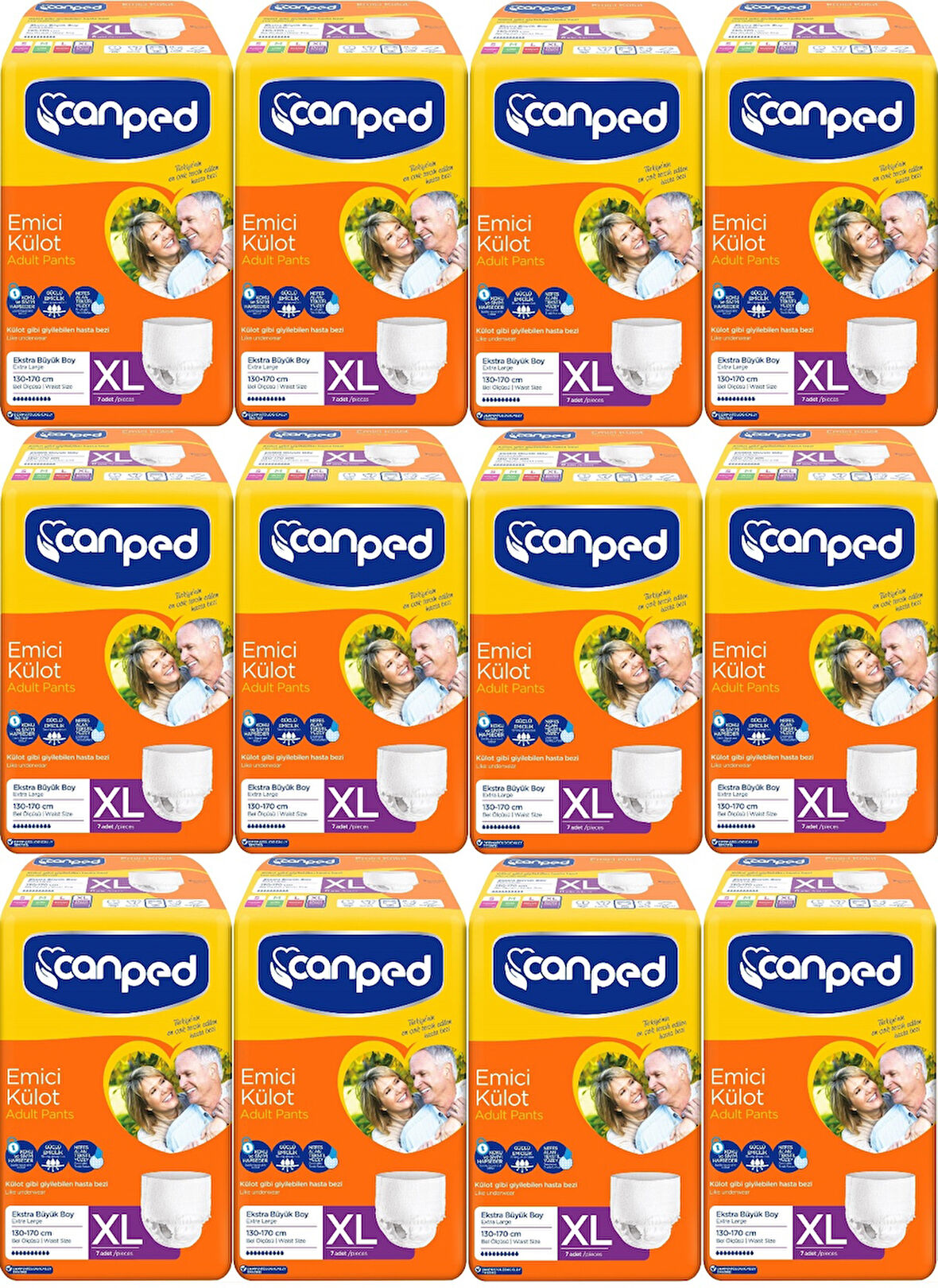 Canped Emici Külot Hasta Bezi XL-Extra Large Büyük Adet 84 (12PK*7)