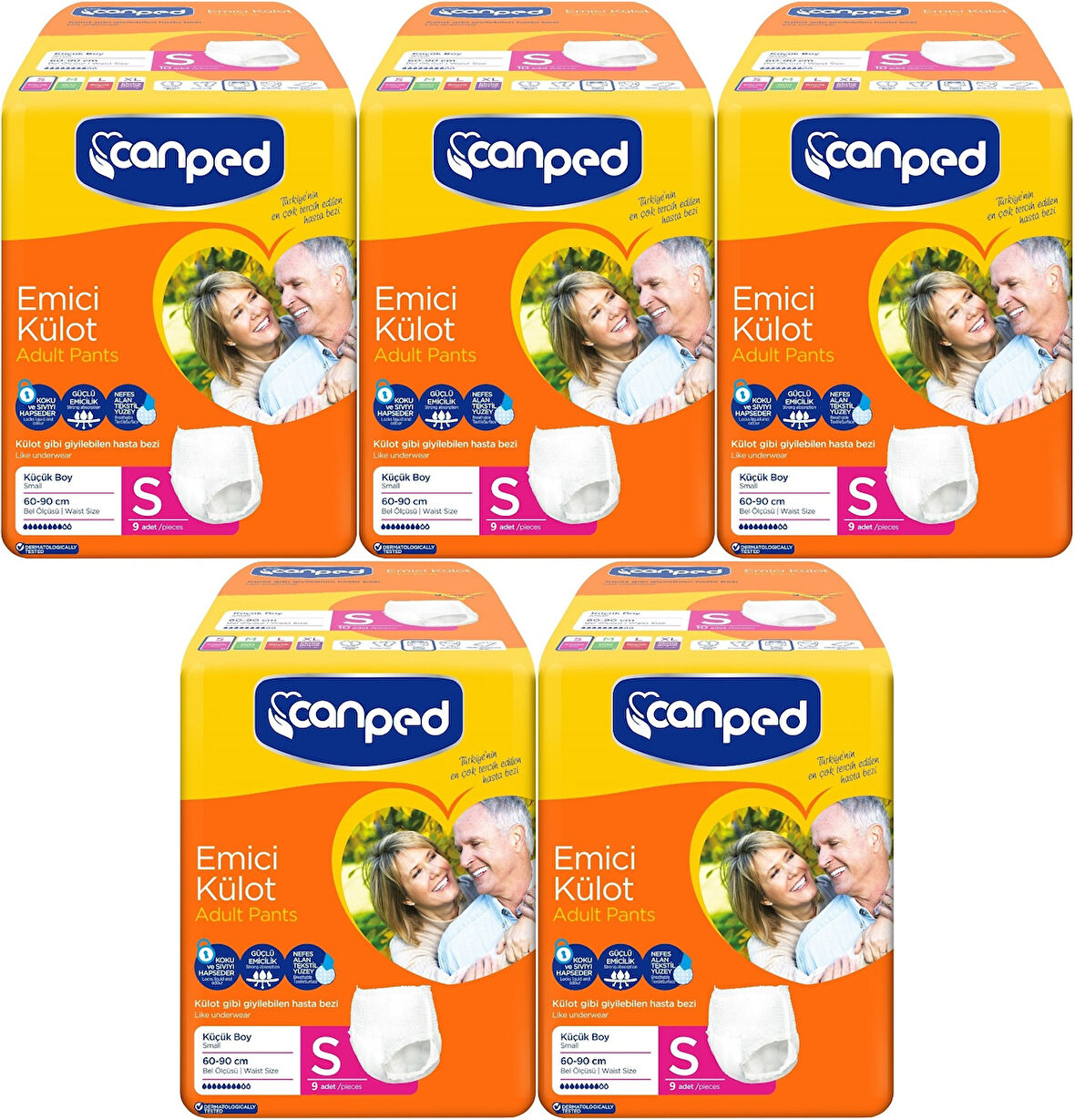 Canped Emici Külot Hasta Bezi S-Küçük Small 45 Adet (5PK*9)