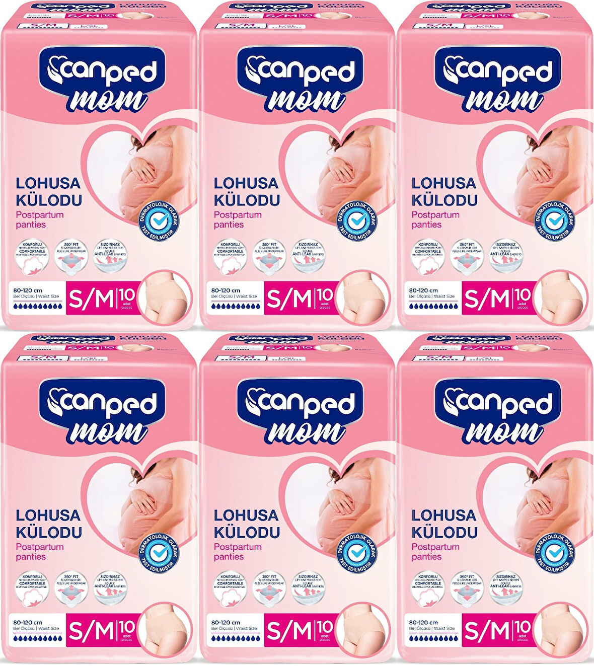 Canped Mom Lohusa Külodu - Külot Bez S - Small - Küçük / M - Medium - Orta 60 Adet (6PK*10)