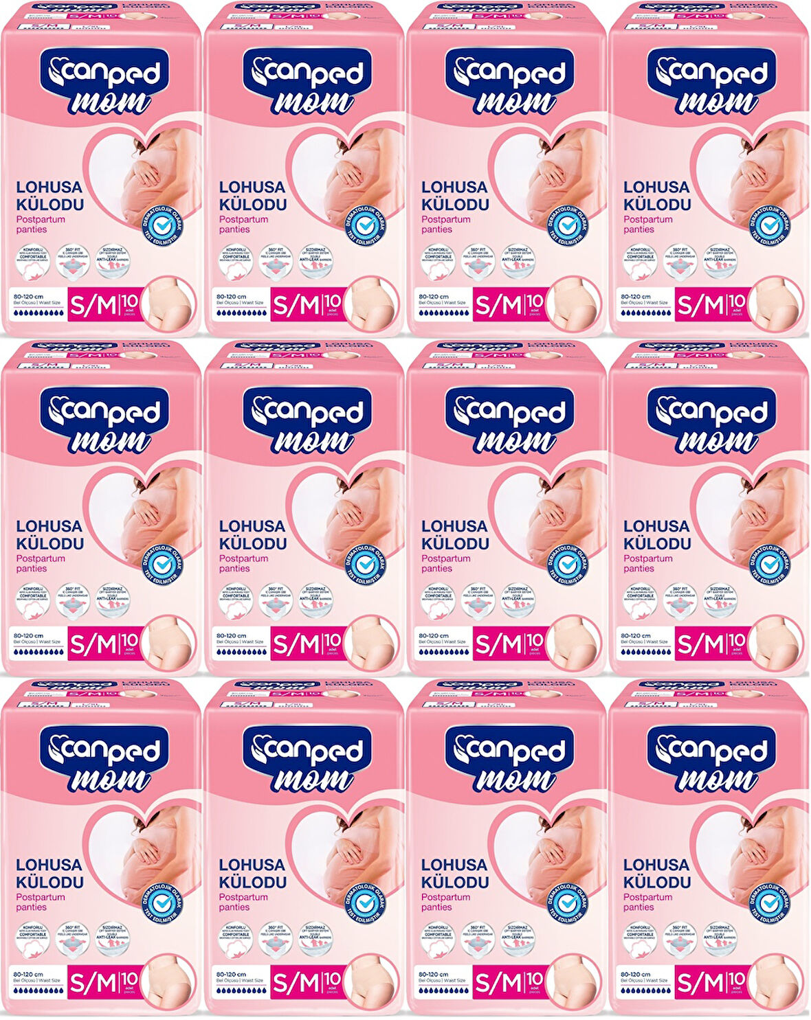 Canped Mom Lohusa Külodu - Külot Bez S - Small - Küçük / M - Medium - Orta 120 Adet (12PK*10)