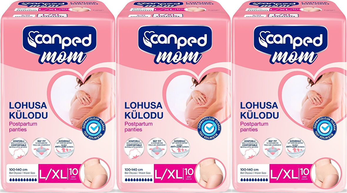 Canped Mom Lohusa Külodu - Külot Bez L - Large - Büyük / XL - Extra Large - 30 Adet (3PK*10)