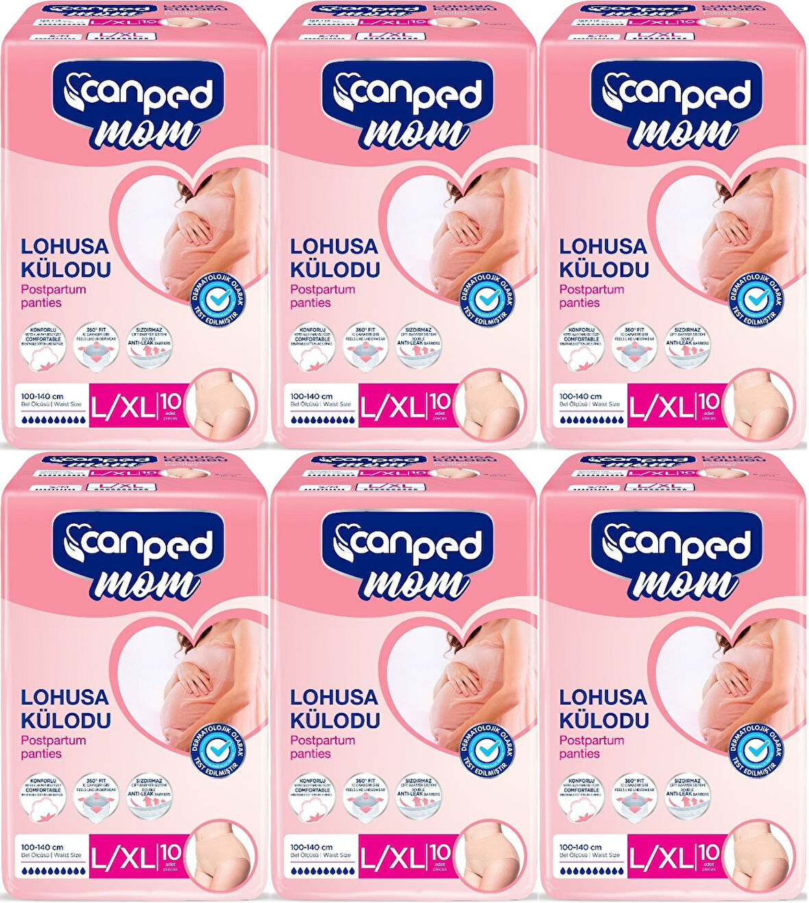 Canped Mom Lohusa Külodu - Külot Bez L - Large - Büyük / XL - Extra Large - 60 Adet (6PK*10)