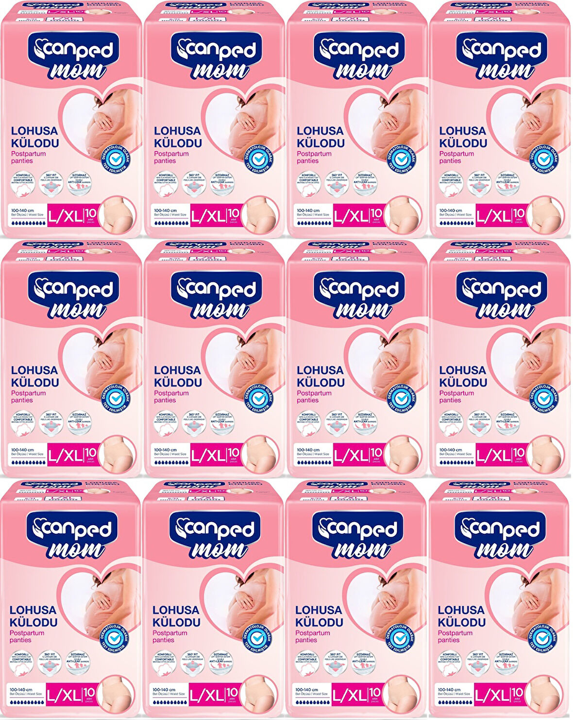 Canped Mom Lohusa Külodu - Külot Bez L - Large - Büyük / XL - Extra Large - 120 Adet (12PK*10)