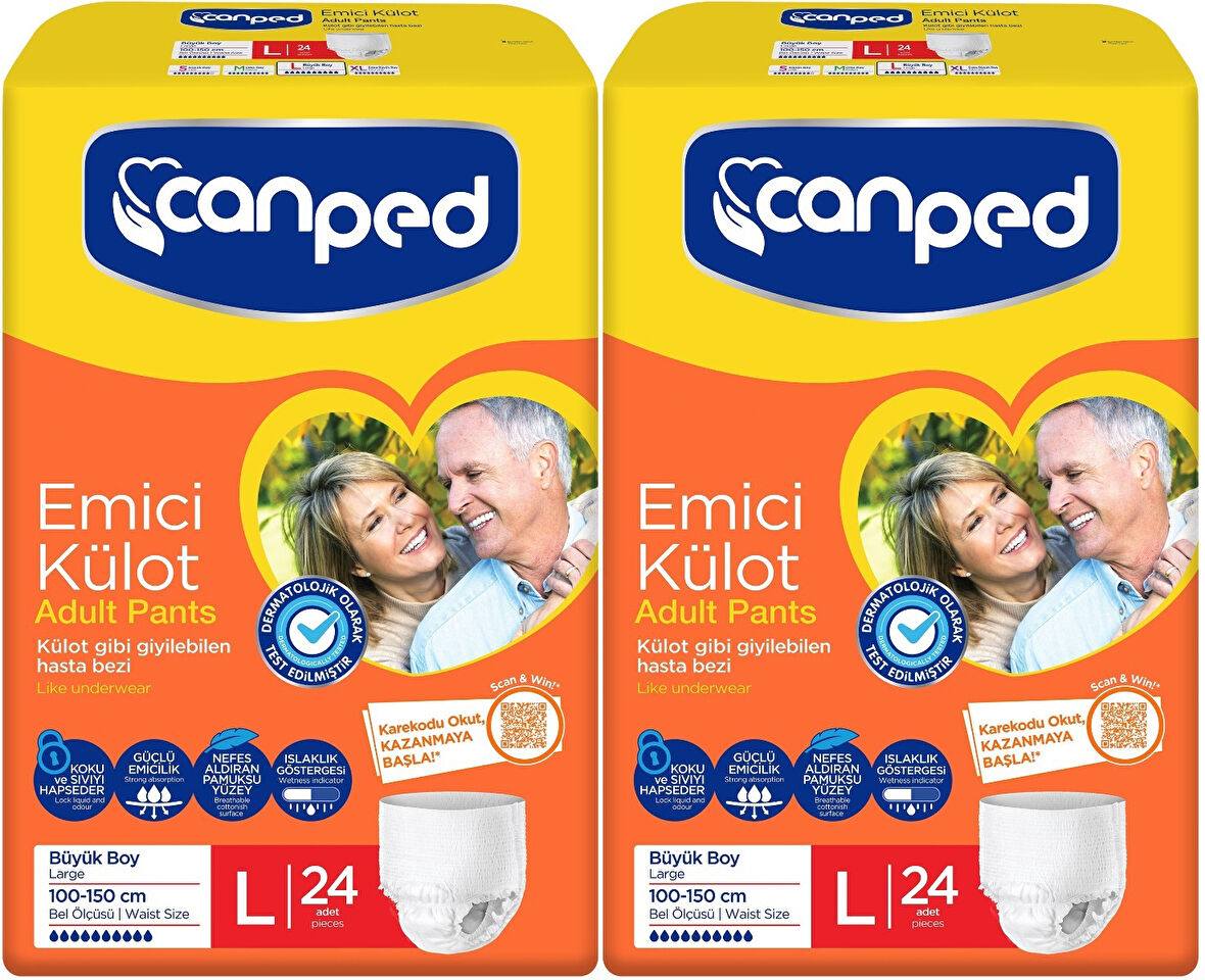 Canped Emici Külot Hasta Yetişkin Bezi L - Büyük - Large 48 Adet (2PK*24)
