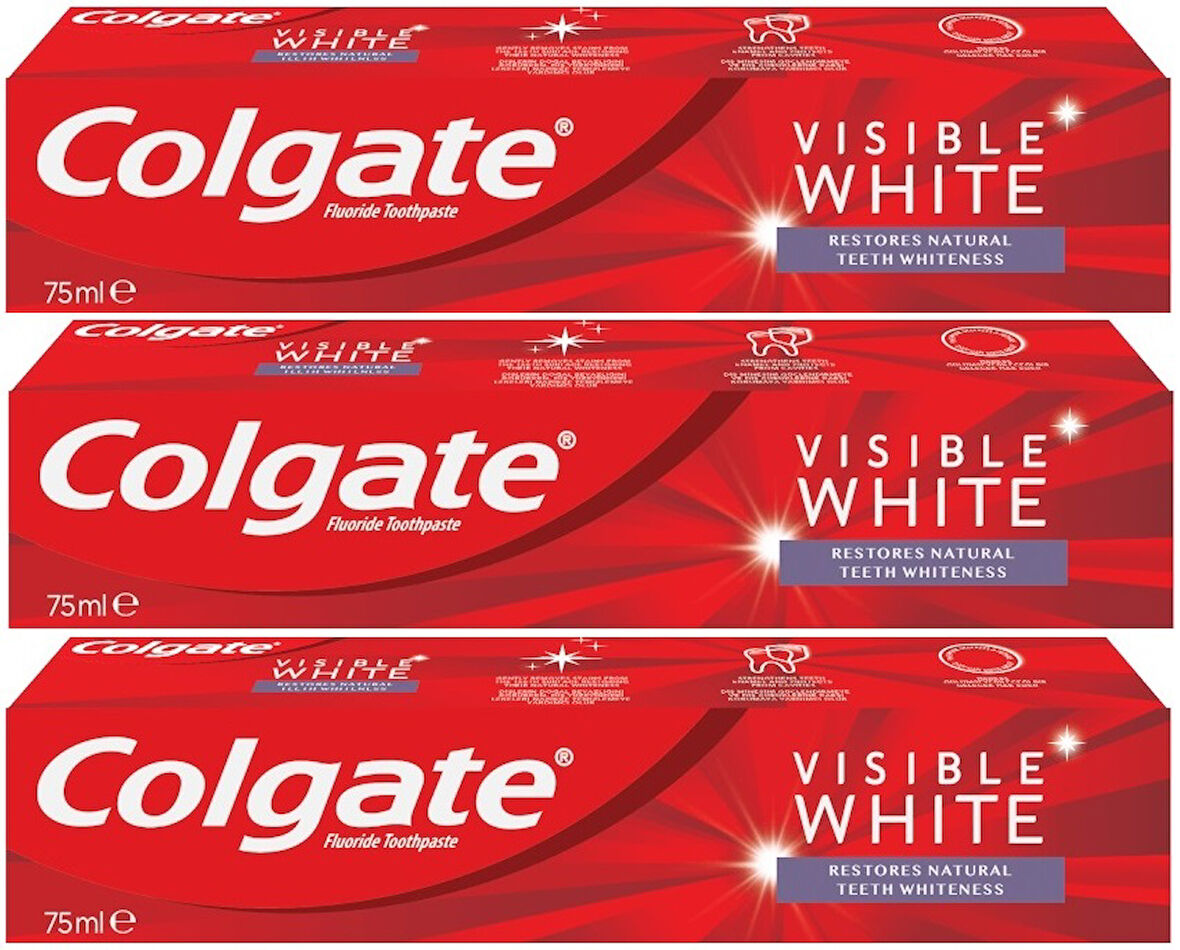 Colgate Diş Macunu 75ML Visible White/Görünür Beyazlık (3 Lü Set)