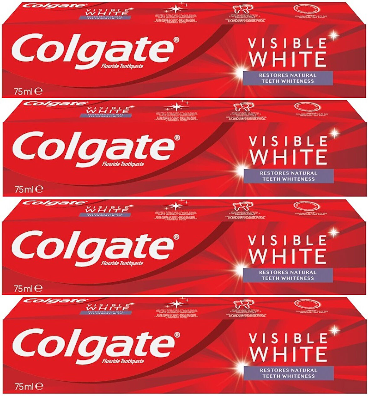 Colgate Diş Macunu 75ML Visible White/Görünür Beyazlık (4 Lü Set)