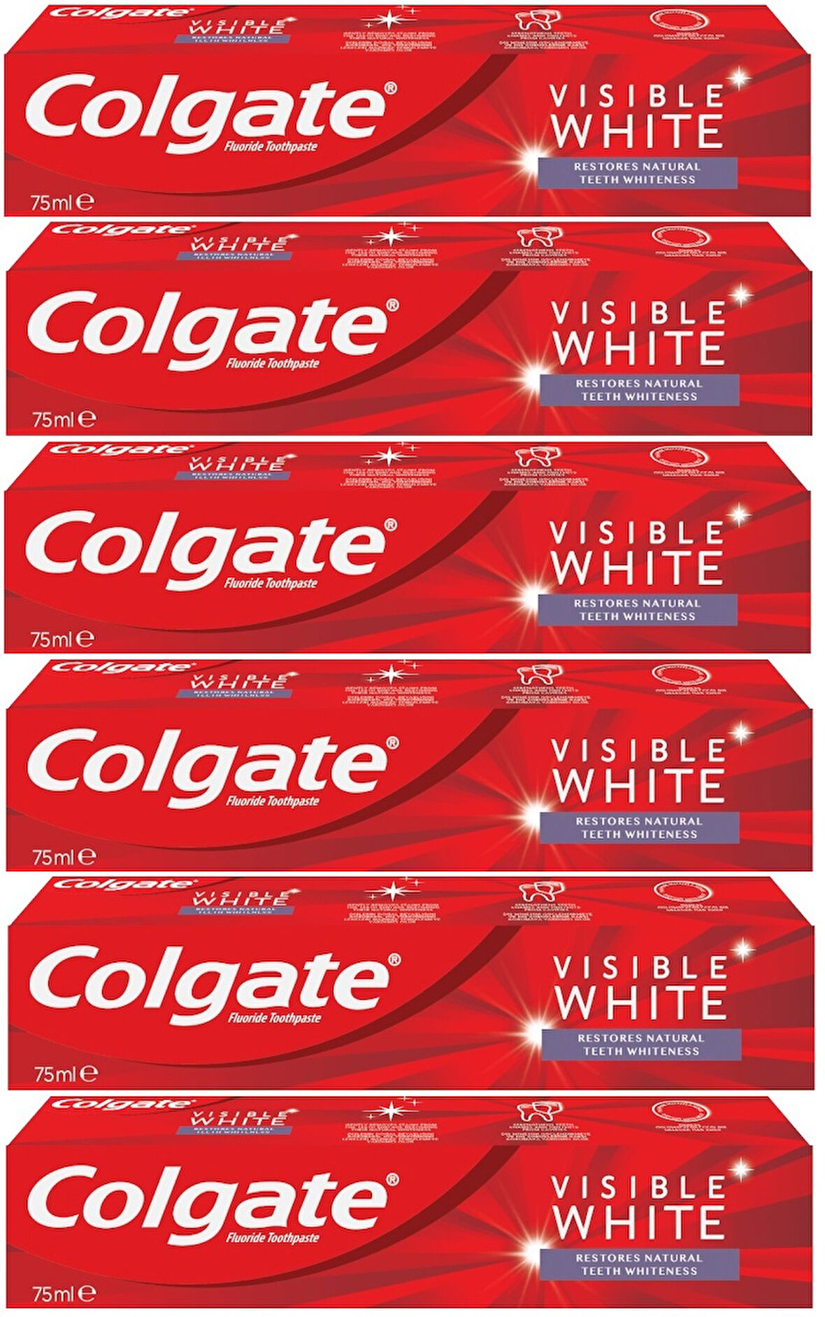 Colgate Diş Macunu 75ML Visible White/Görünür Beyazlık (6 Lı Set)