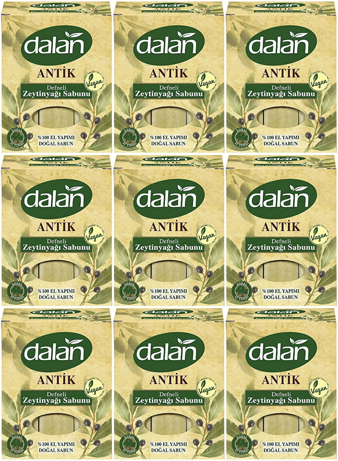 Dalan Antik Defneli Zeytinyağı Sabunu 900GR (9 Lu Set)