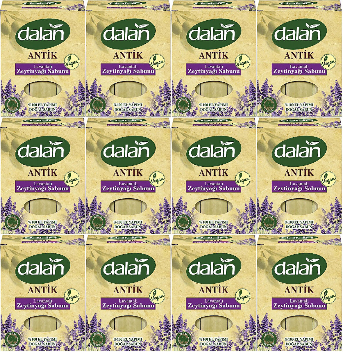Dalan Antik Defneli Zeytinyağı Sabunu 900GR Lavantalı (12 Li Set)