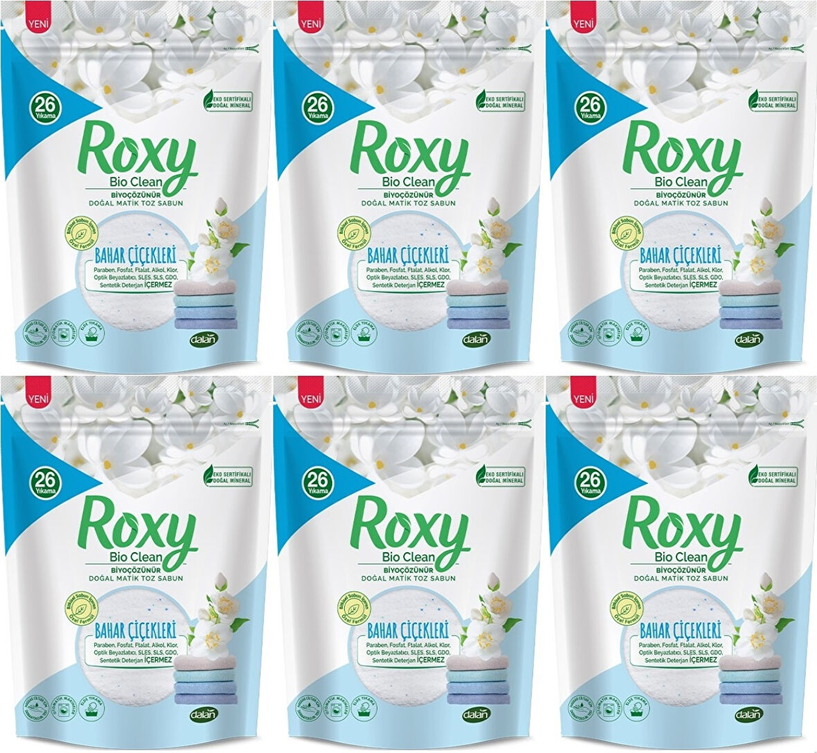 Dalan Roxy Bio Clean Matik Sabun Tozu 800GR Bahar Çiçekleri (6 Lı Set) (156 Yıkama)