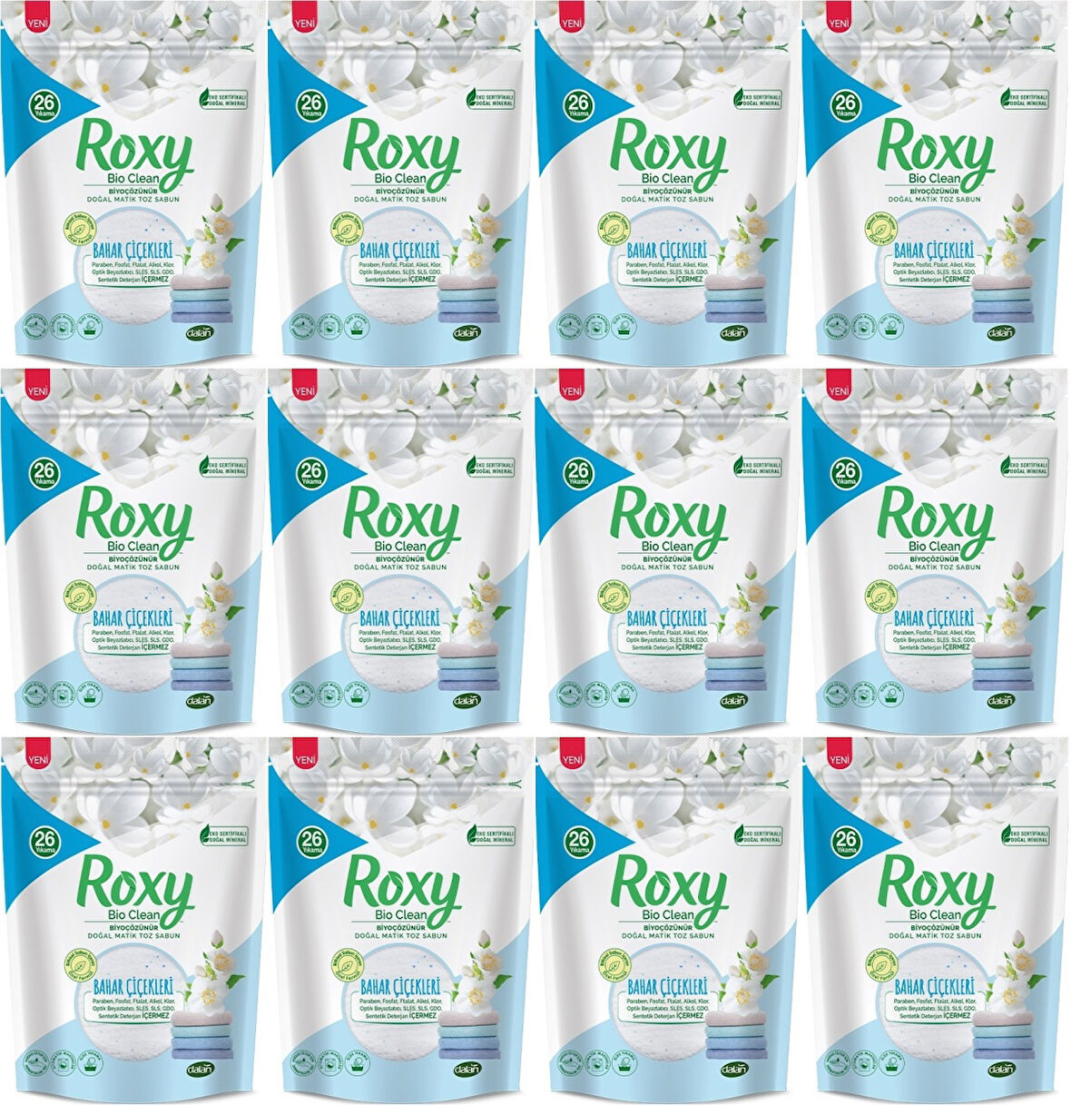 Dalan Roxy Bio Clean Matik Sabun Tozu 800GR Bahar Çiçekleri (12 Li Set) (312 Yıkama)