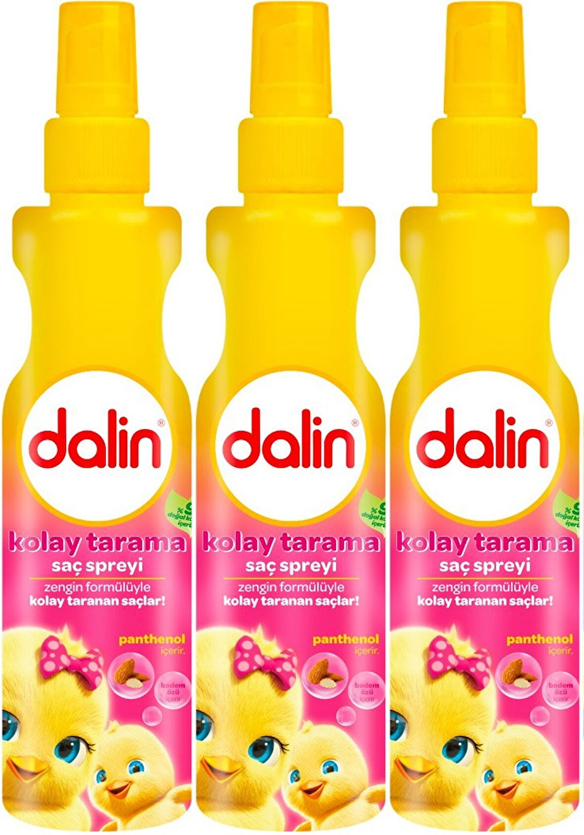 Dalin Kolay Saç Tarama Spreyi 200ML Badem Özlü (3 Lü Set)