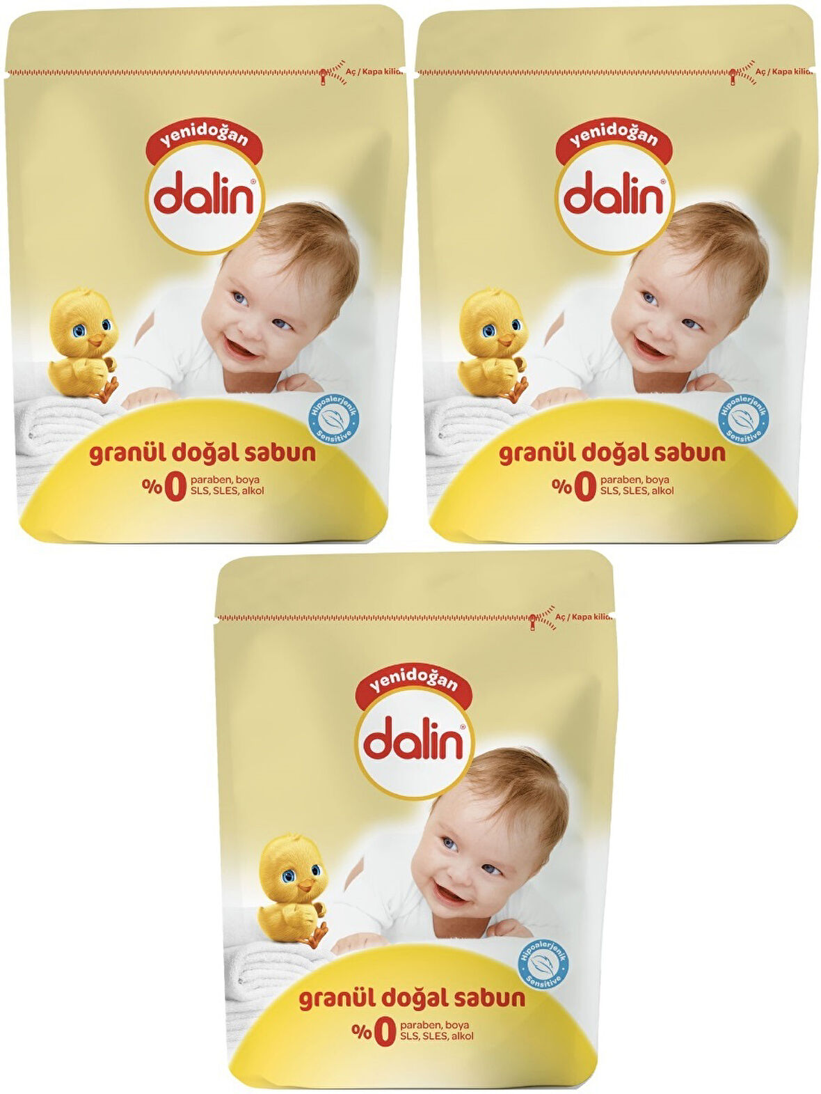 Dalin Granül Sabun Tozu 1000GR Klasik (Doğal Sabun) 3 Lü Set (60 Yıkama)