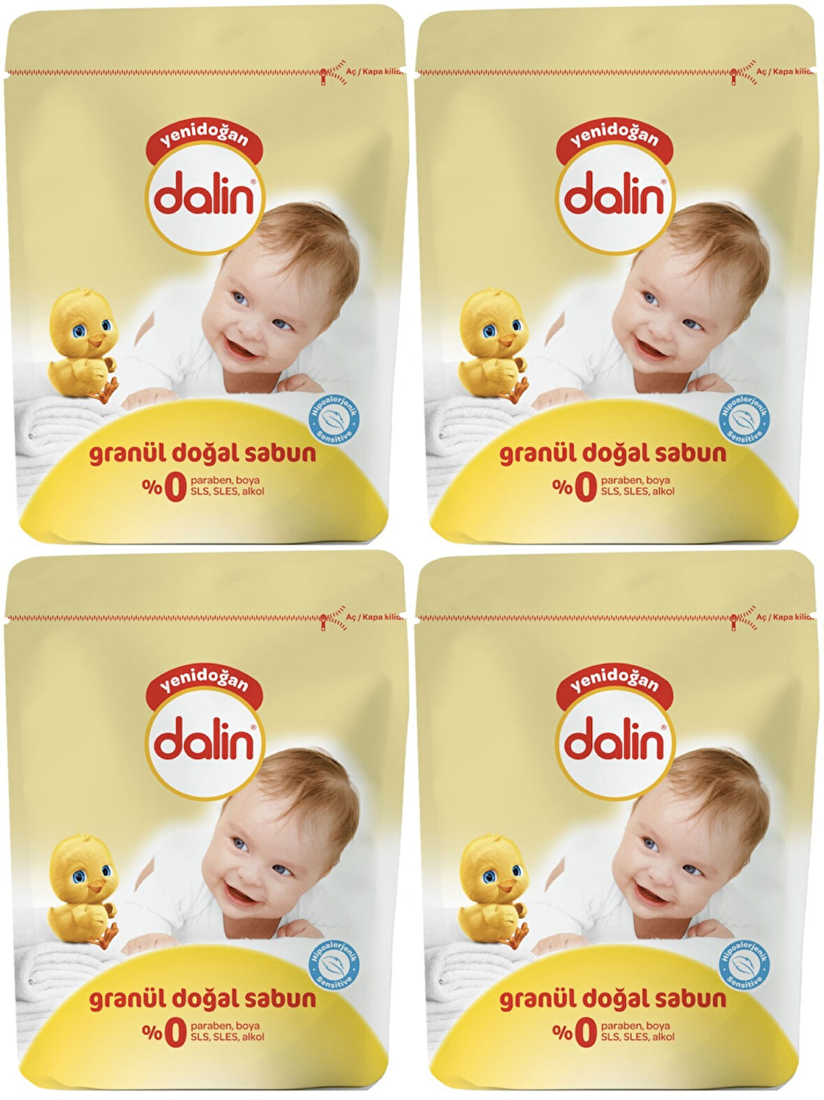Dalin Granül Sabun Tozu 1000GR Klasik (Doğal Sabun) 4 Lü Set (80 Yıkama)