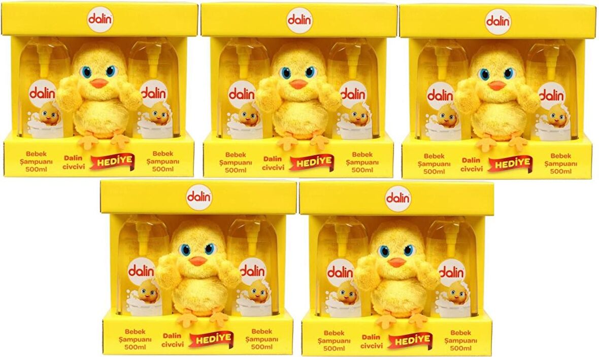 Dalin Bebek Şampuanı 500ML+500ML (Peluş Civciv Oyuncak Hediyeli) (5 Li Set)