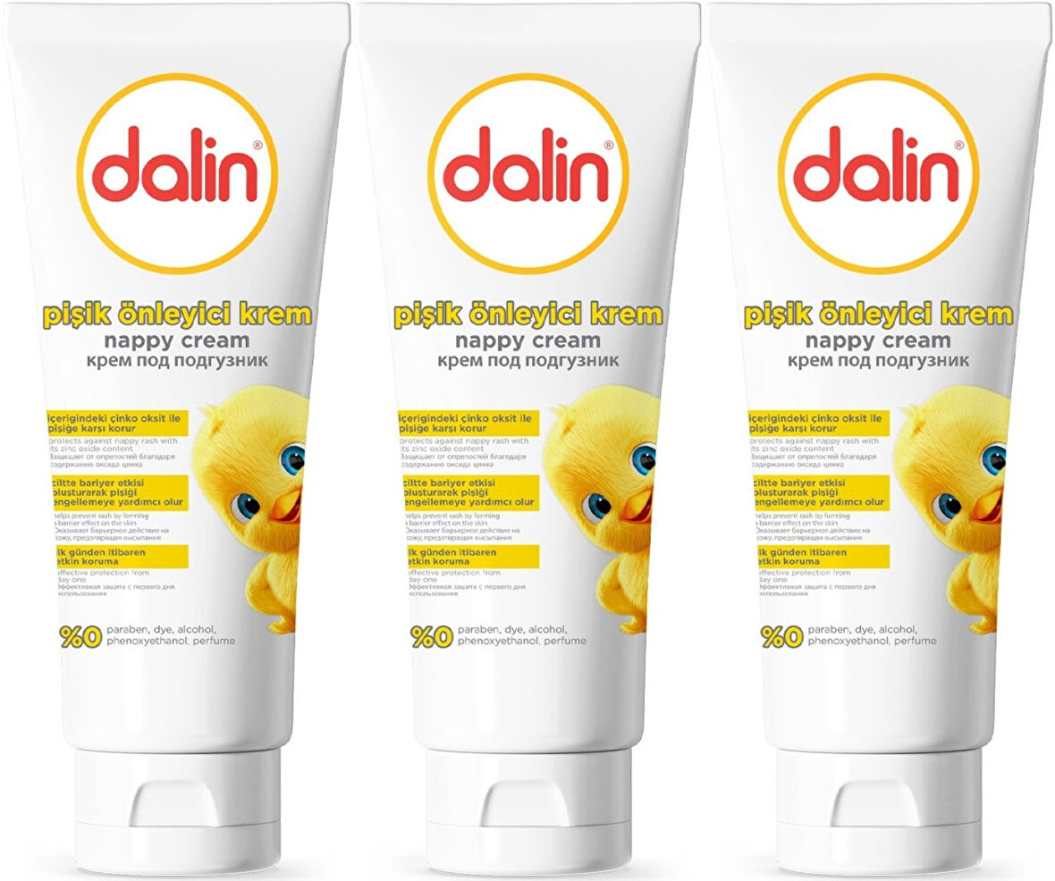Dalin Pişik öneliyici Krem/Pişik Kremi 100ML (Bebekler İçin) (3 Lü Set)