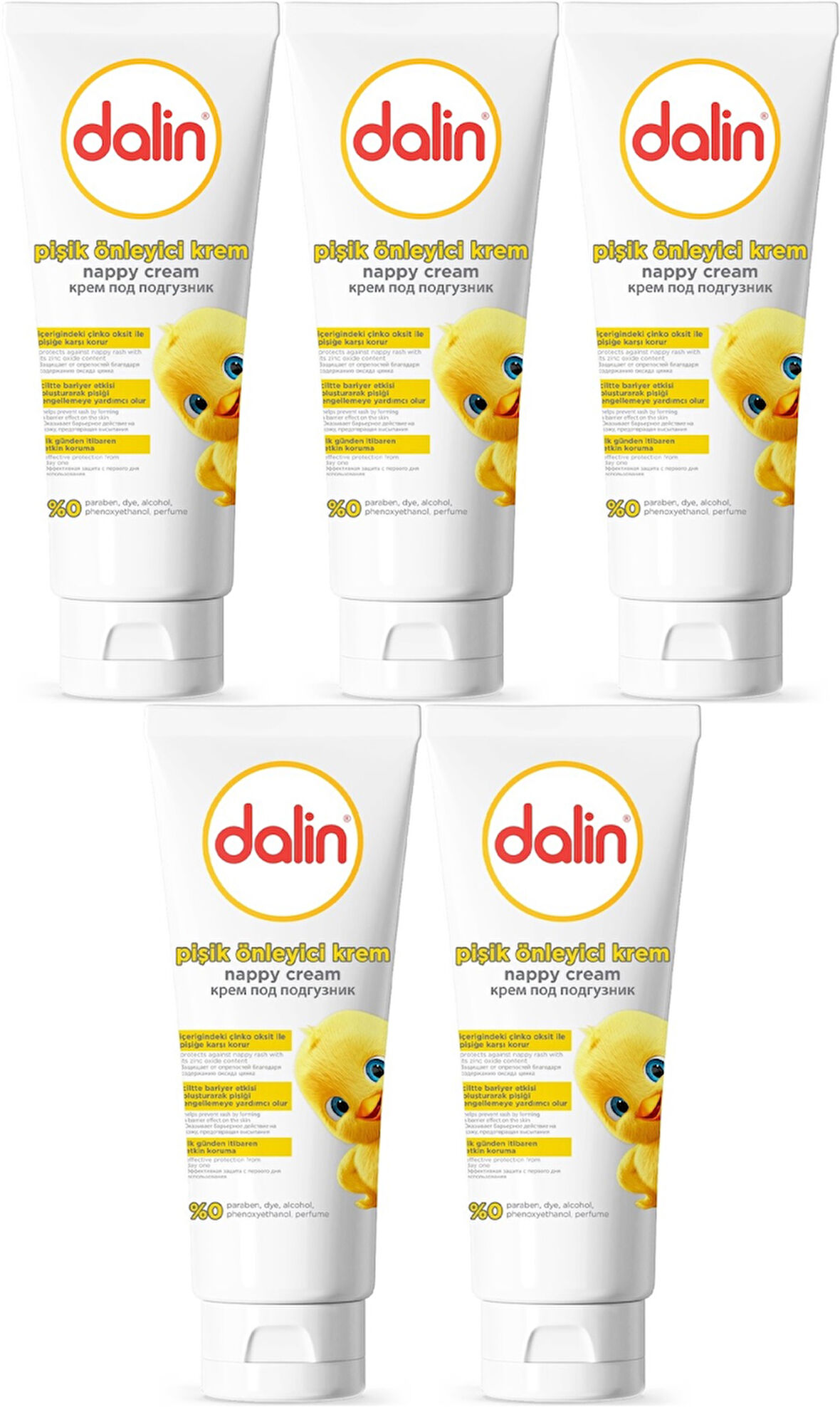 Dalin Pişik öneliyici Krem/Pişik Kremi 100ML (Bebekler İçin) (5 Li Set)