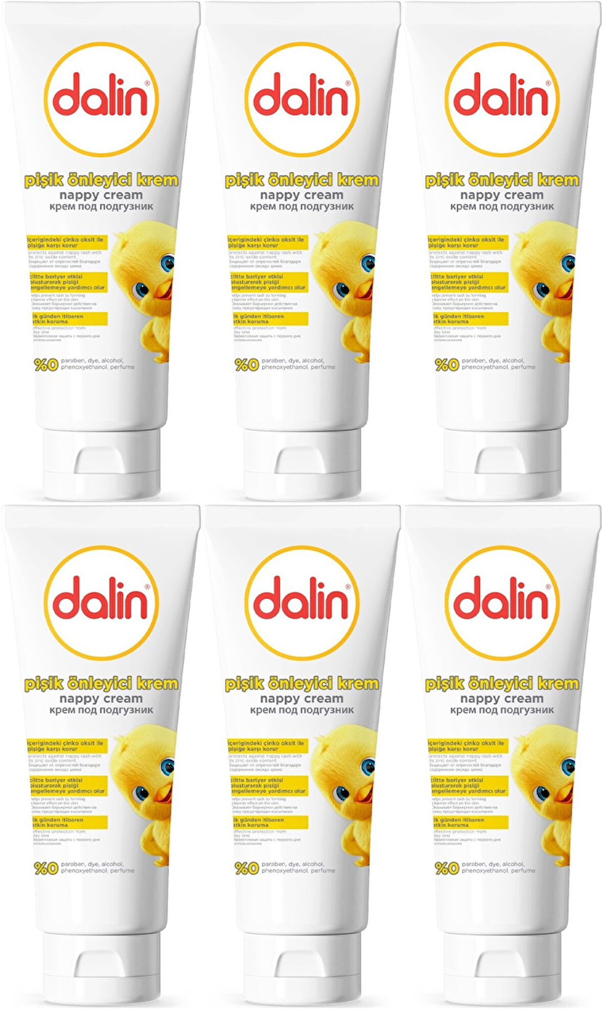 Dalin Pişik öneliyici Krem/Pişik Kremi 100ML (Bebekler İçin) (6 Lı Set)
