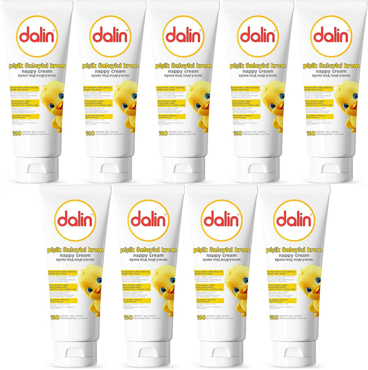 Dalin Pişik öneliyici Krem/Pişik Kremi 100ML (Bebekler İçin) (9 Lu Set)