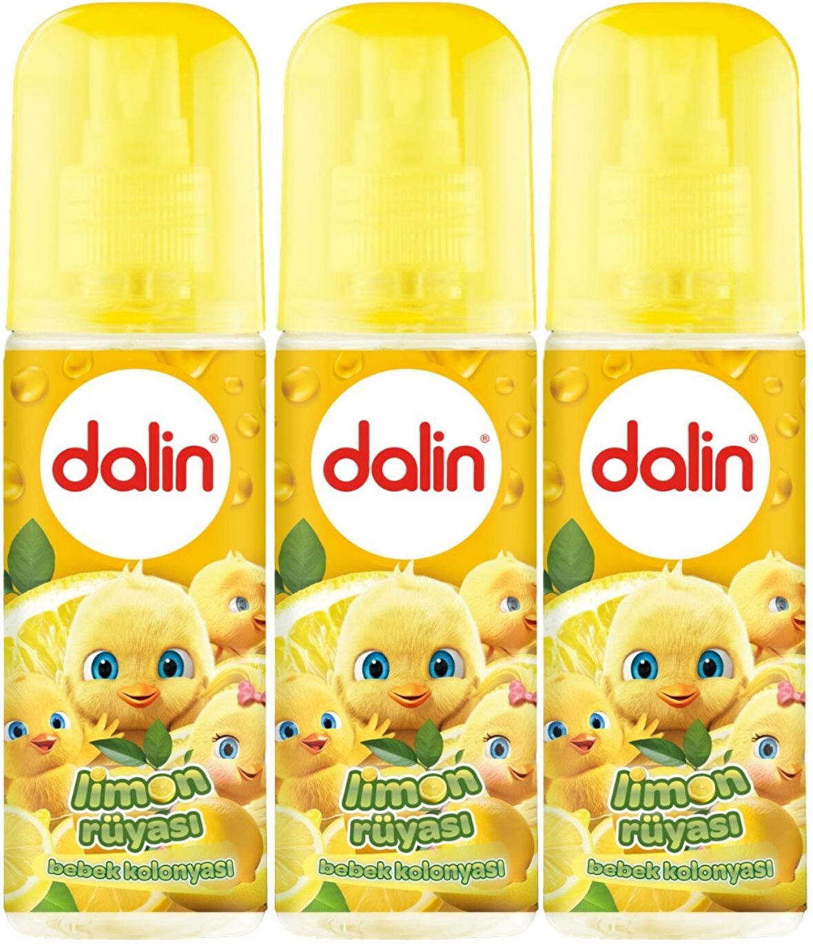 Dalin Bebek Kolonyası 150ML Limon Çiçeği (Limon-Bergomat-Papatya) (3 Lü Set)