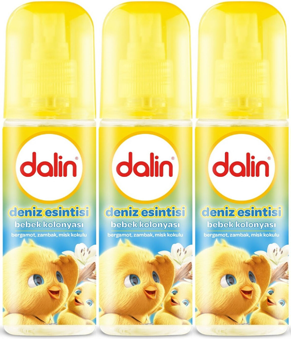 Dalin Bebek Kolonyası 150ML Deniz Esintisi (Bergomat-Zambak-Misk Kokulu) (3 Lü Set)