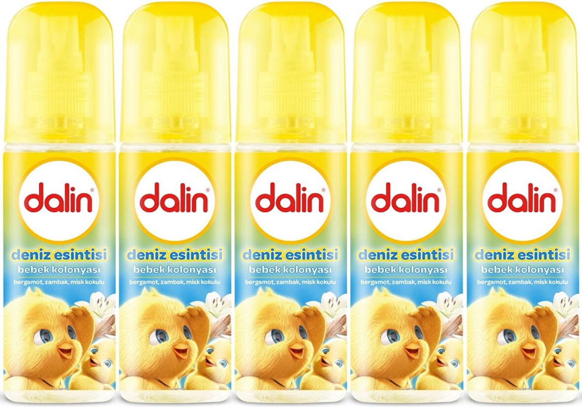 Dalin Bebek Kolonyası 150ML Deniz Esintisi (Bergomat-Zambak-Misk Kokulu) (5 Li Set)