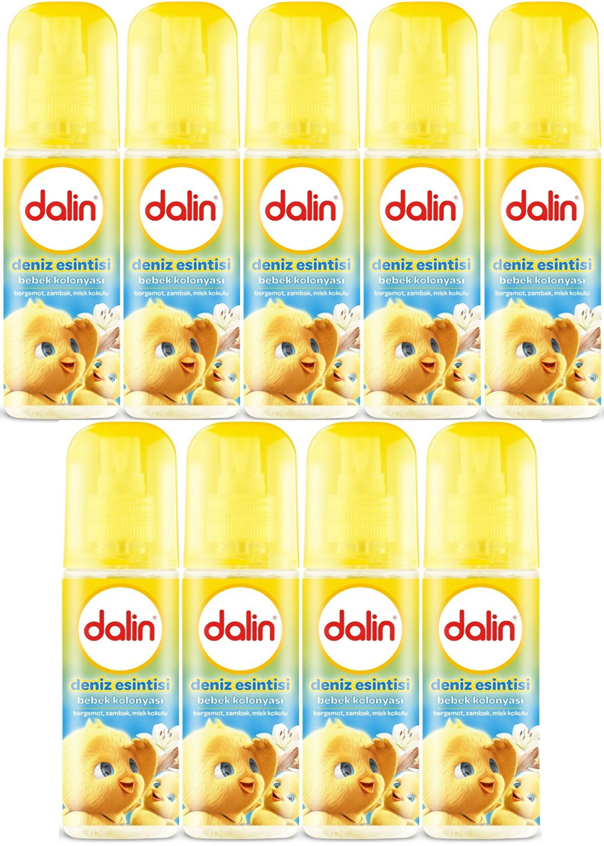 Dalin Bebek Kolonyası 150ML Deniz Esintisi (Bergomat-Zambak-Misk Kokulu) (9 Lu Set)