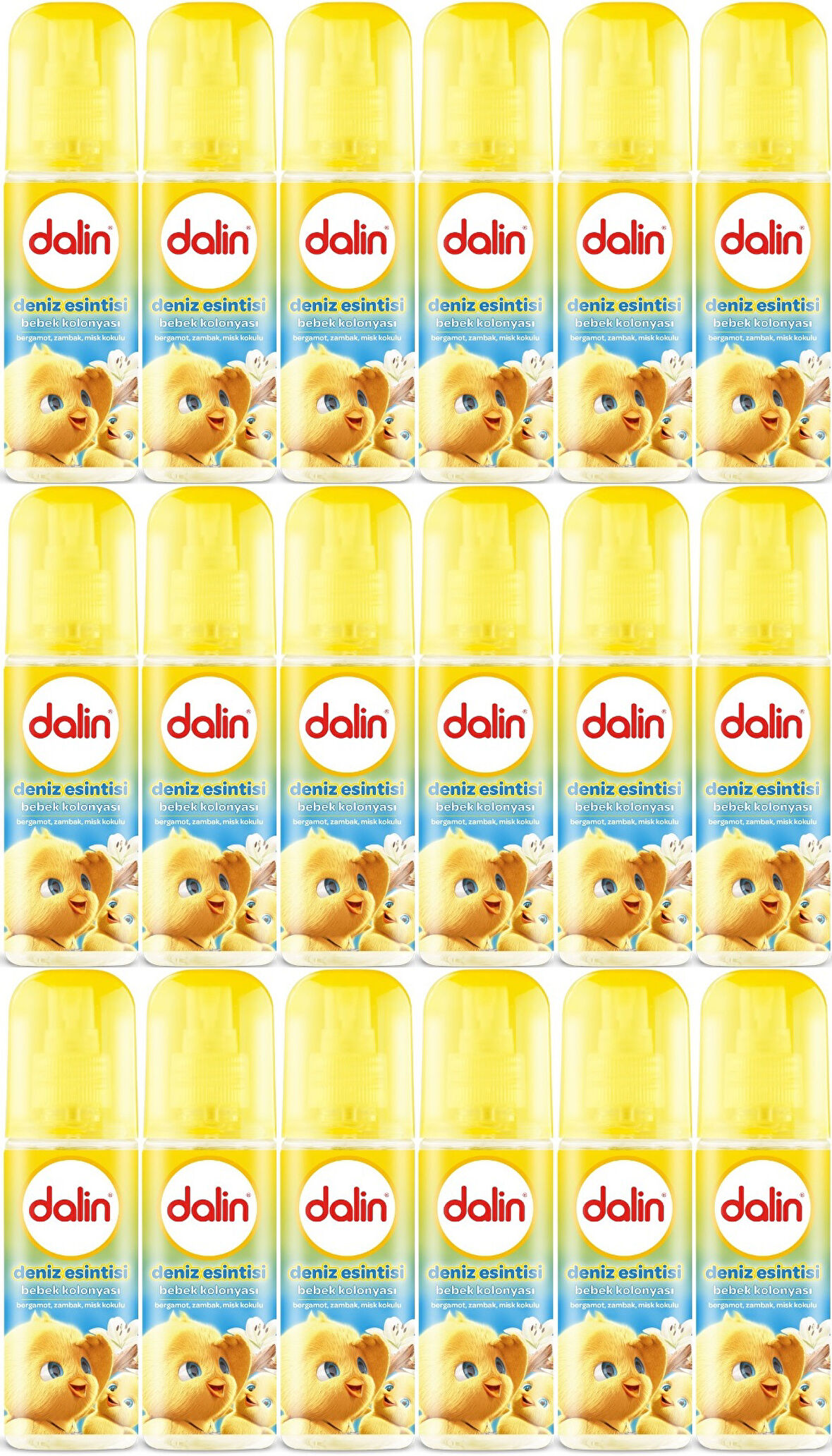 Dalin Bebek Kolonyası 150ML Deniz Esintisi (Bergomat-Zambak-Misk Kokulu) (18 Li Set)