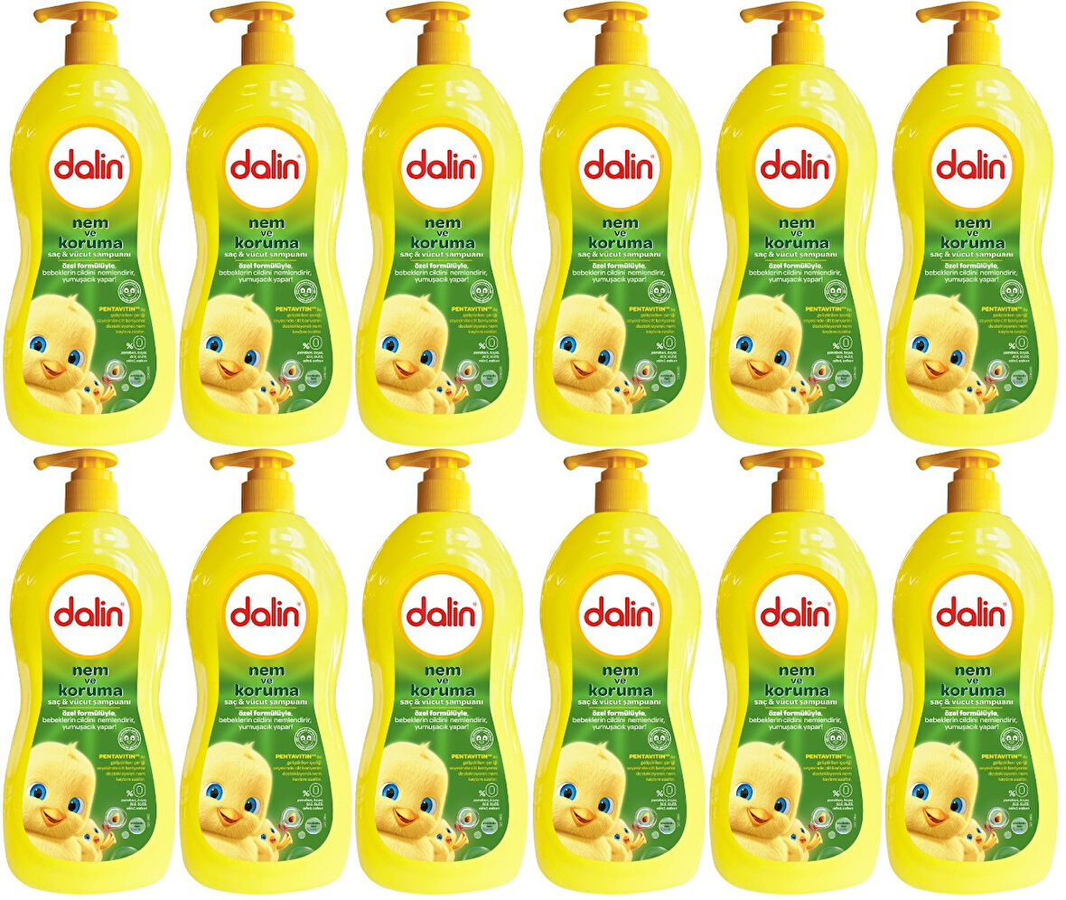 Dalin Bebek Saç & Vücut Şampuanı 700ML Nem ve Koruma Avakado Özlü (Pompalı) (12 Li Set)