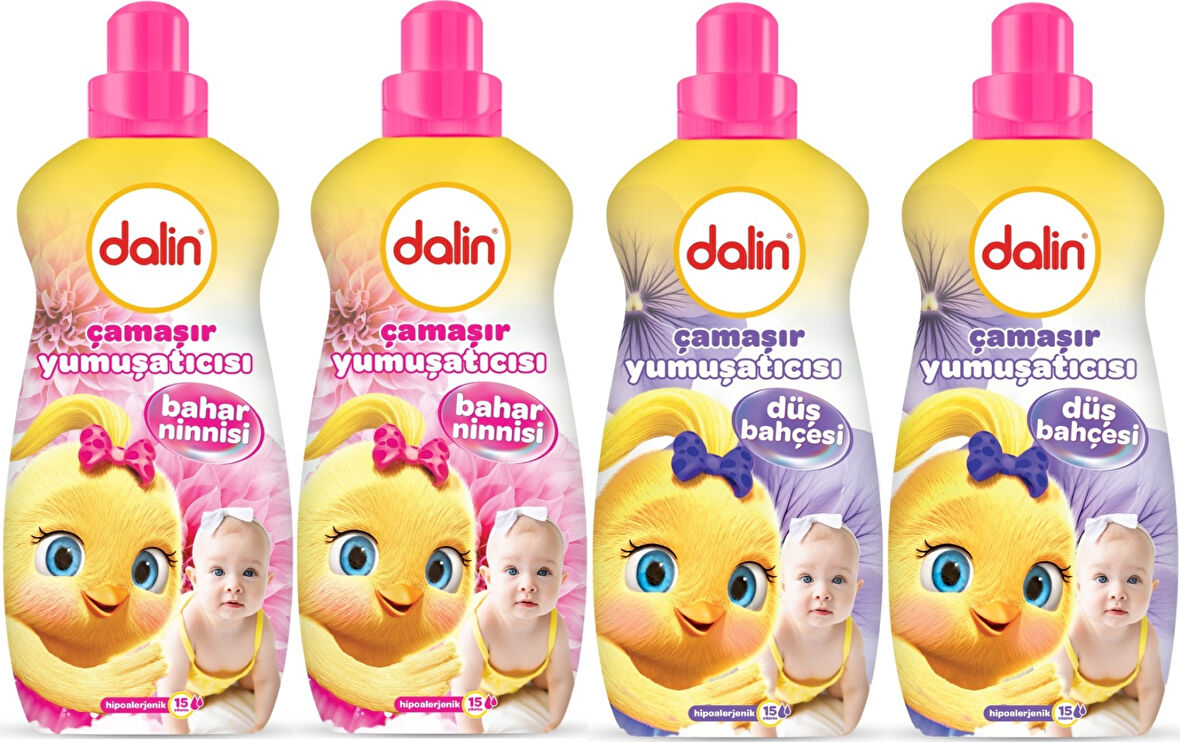 Dalin Çamaşır Yumuşatıcı Konsantre 1500ML Bahar Ninnisi + 1500ML Düş Bahçesi (Karma 4 Lü Set)
