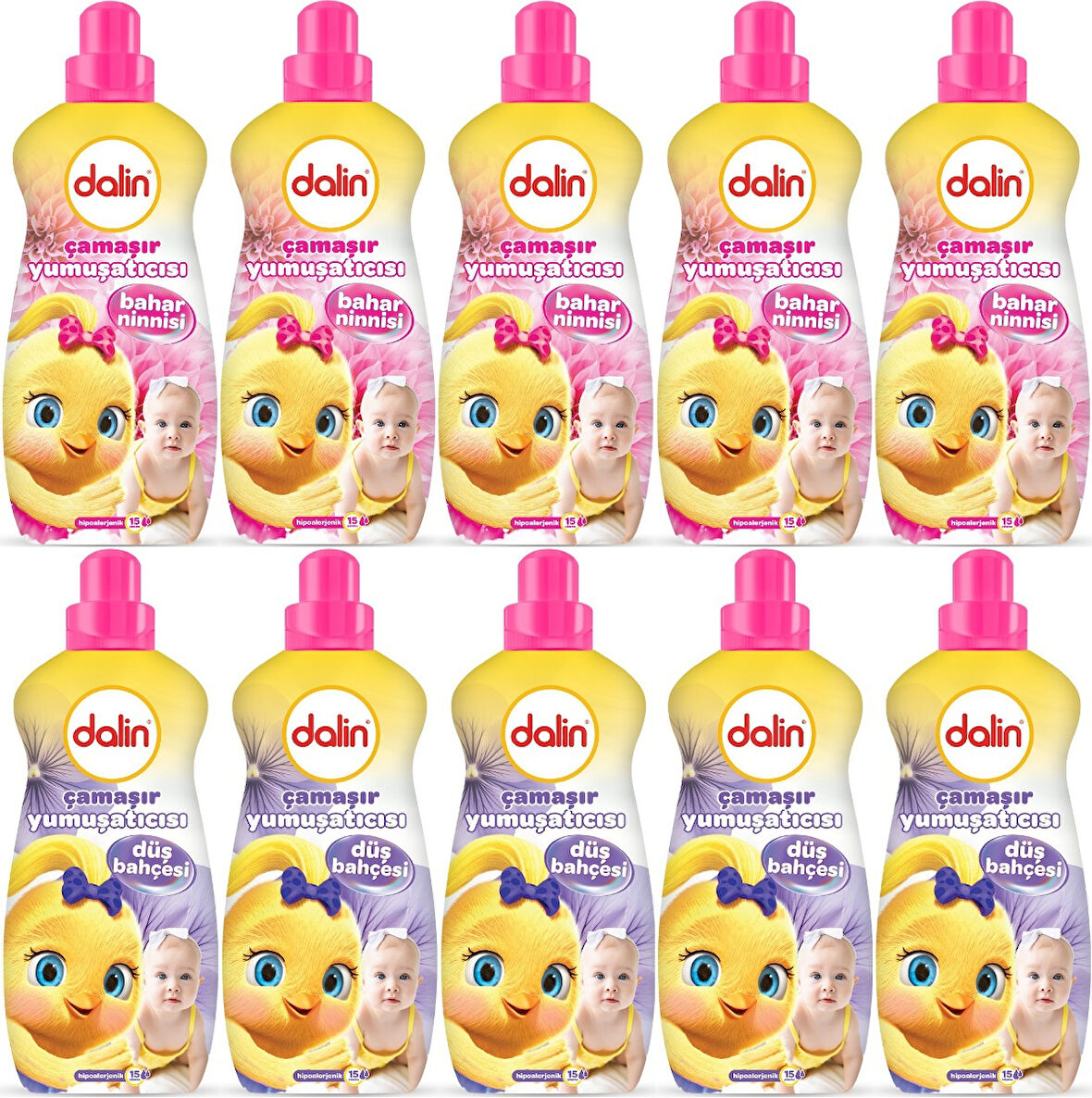 Dalin Çamaşır Yumuşatıcı Konsantre 1500ML Bahar Ninnisi + 1500ML Düş Bahçesi (Karma 10 Lu Set)