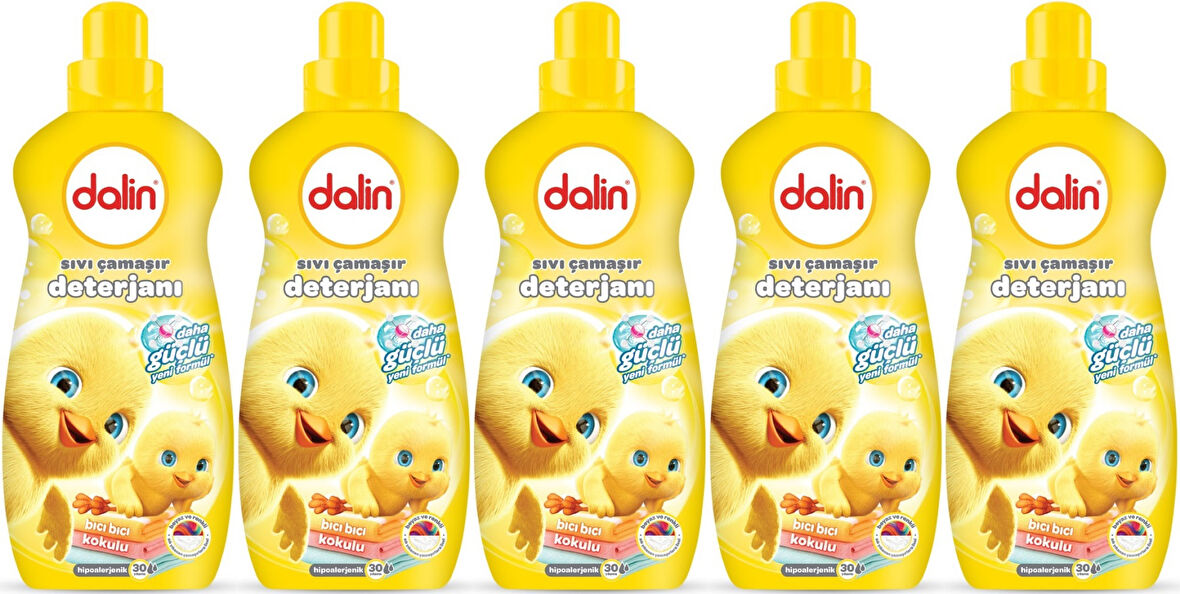 Dalin Çamaşır Deterjanı 1.5LT Bıcı Bıcı Kokulu (Hassas ve Hipoalerjenik Formül) (5 Li Set)