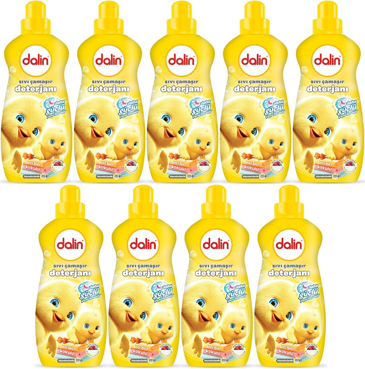 Dalin Çamaşır Deterjanı 1.5LT Bıcı Bıcı Kokulu (Hassas ve Hipoalerjenik Formül) (9 Lu Set)
