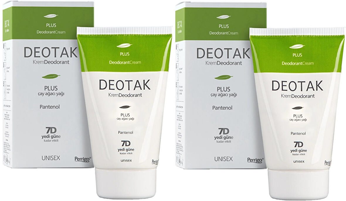 Deotak Krem Deodorant Unisex 35ML Plus (Çay Ağaçı Yağı) (2 Li Set)