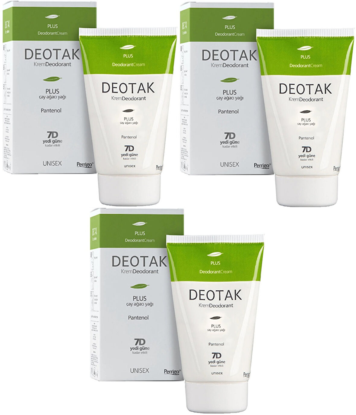 Deotak Krem Deodorant Unisex 35ML Plus (Çay Ağaçı Yağı) (3 Lü Set)