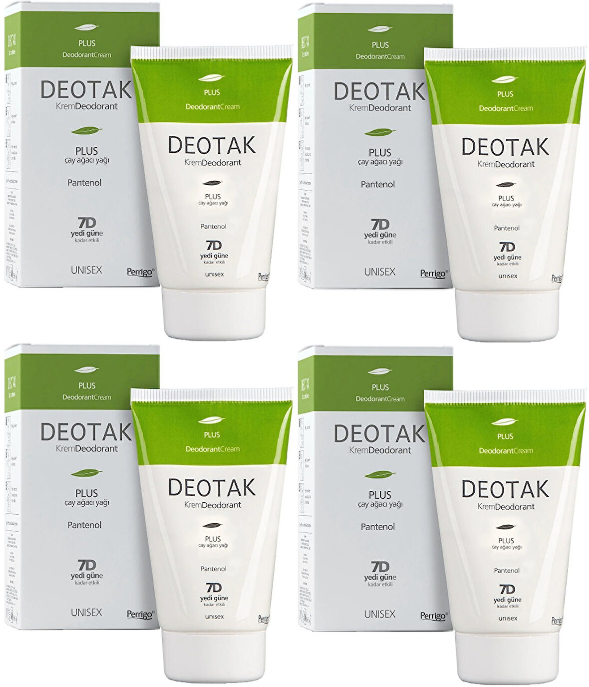 Deotak Krem Deodorant Unisex 35ML Plus (Çay Ağaçı Yağı) (4 Lü Set)
