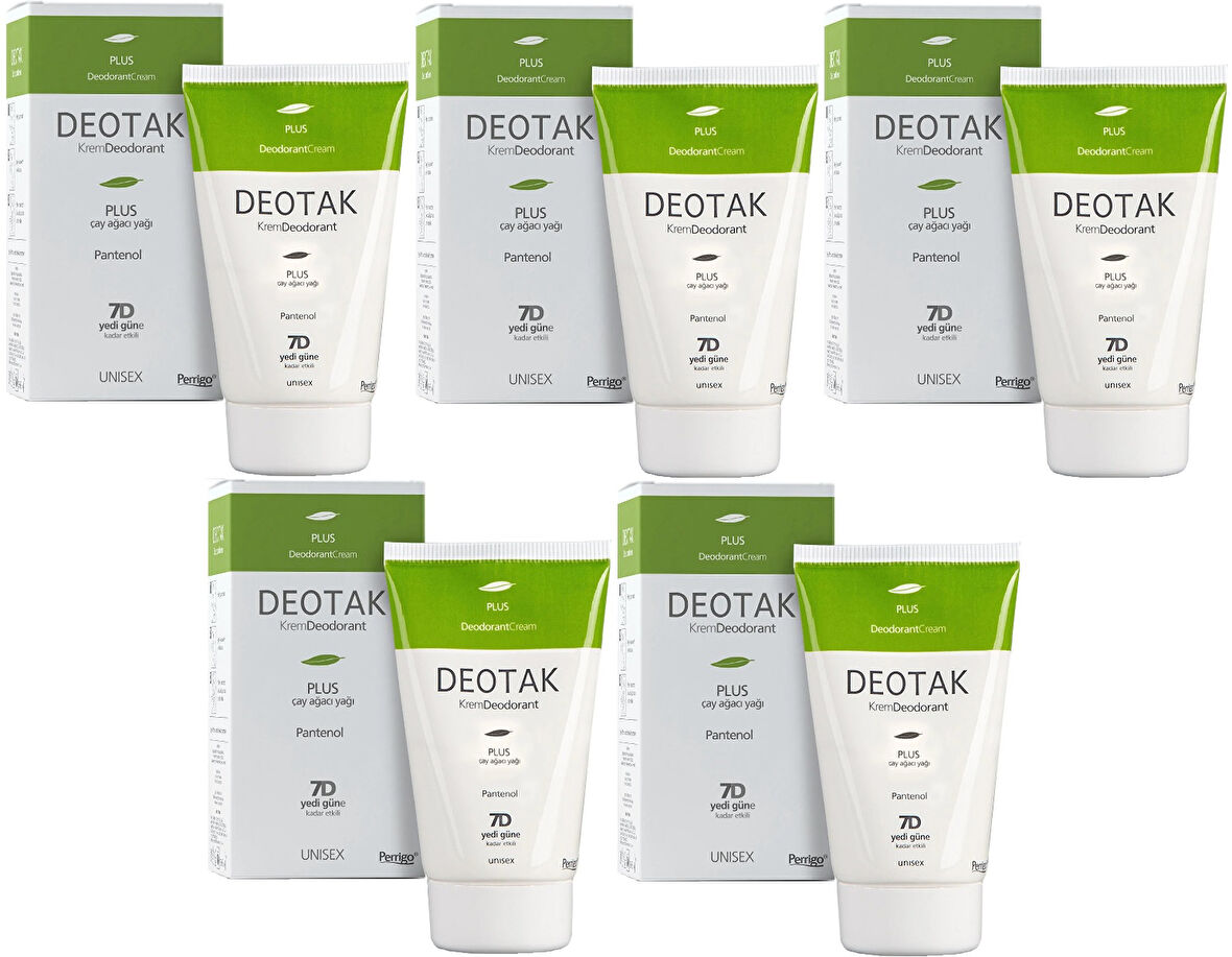 Deotak Krem Deodorant Unisex 35ML Plus (Çay Ağaçı Yağı) (5 Li Set)