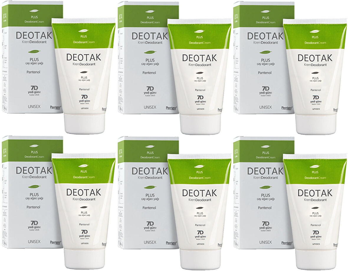 Deotak Krem Deodorant Unisex 35ML Plus (Çay Ağaçı Yağı) (6 Lı Set)