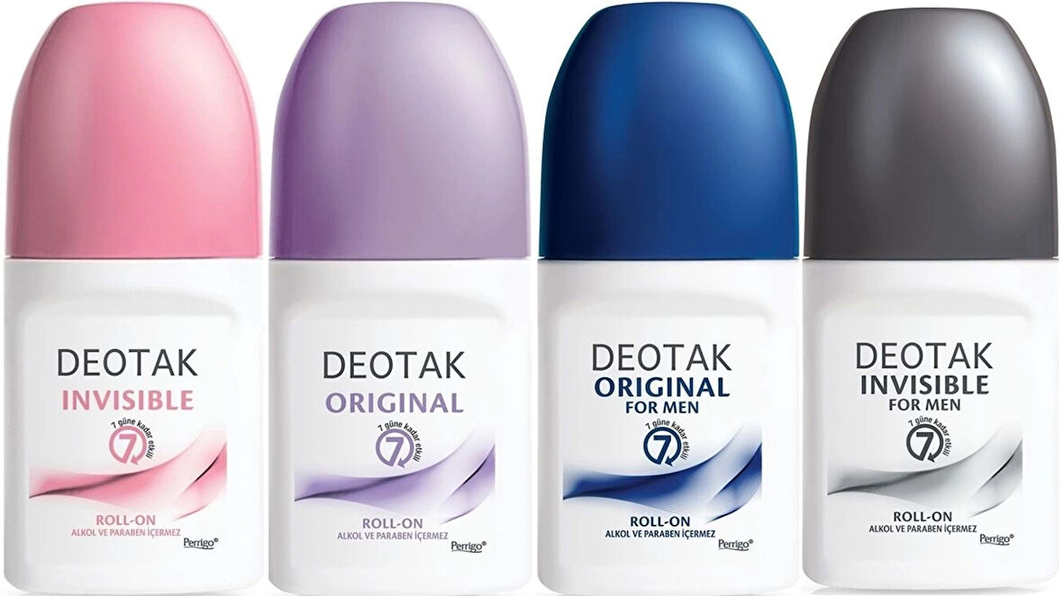 Deotak Roll-On 35ML(Original/Invısıble_Women/Kadın) (Original/Invısıble_Formen/Erkek)Karma(4 Lü Set)