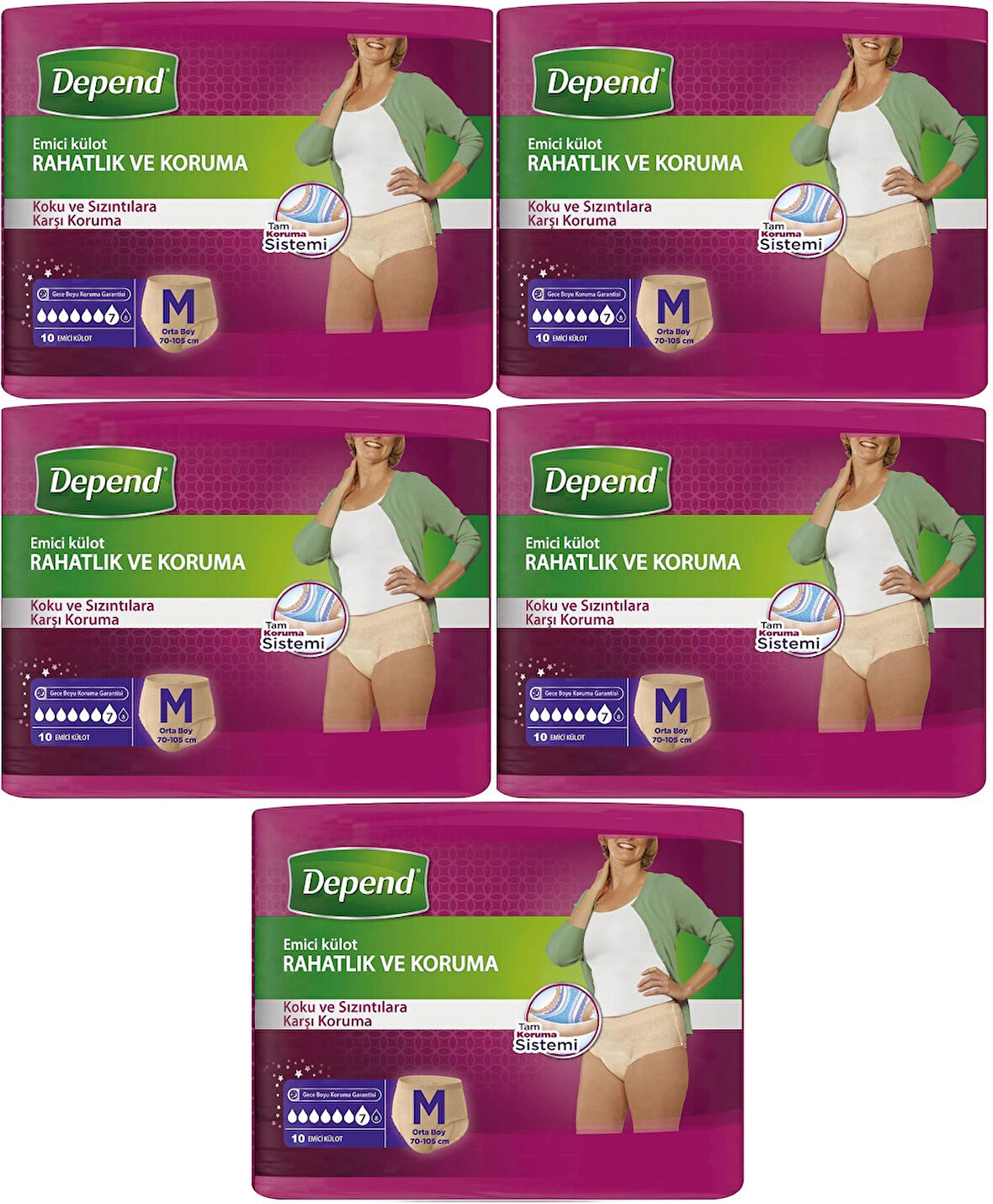 Depend Emici Külot Hasta Bezi Medium - Orta Kadın 50 Adet (5PK*10)