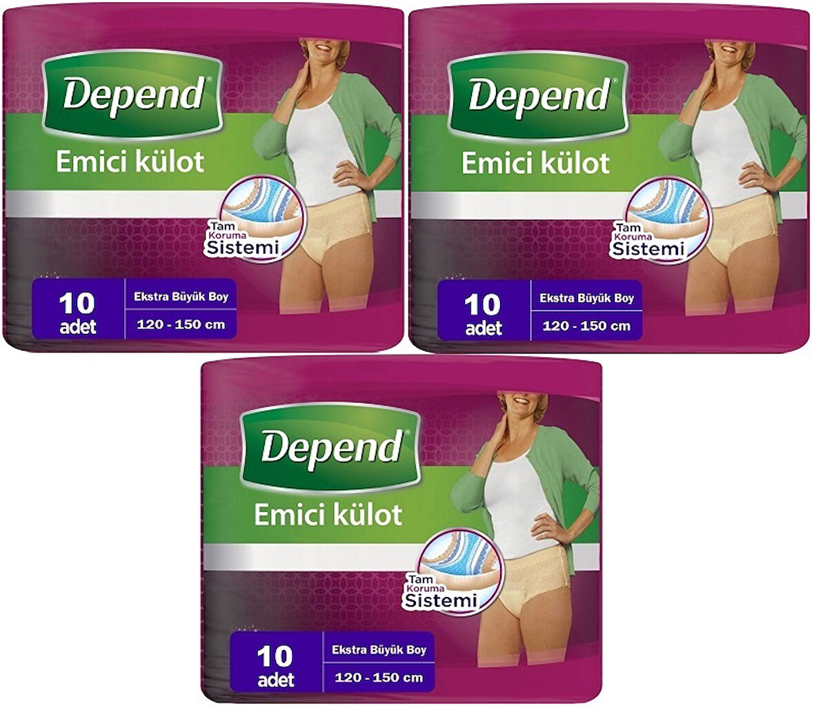Depend Emici Külot Hasta Bezi XL - Extra Büyük Kadın 30 Adet (3PK*10)
