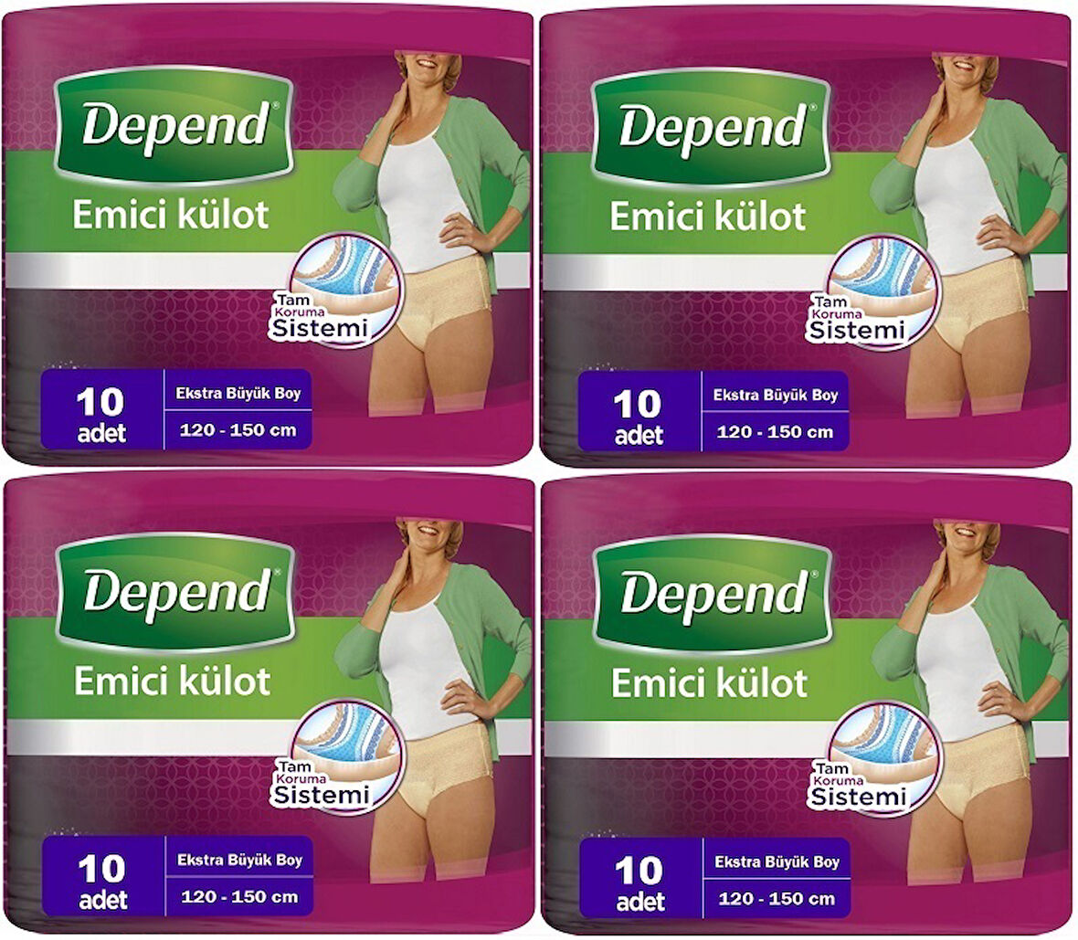 Depend Emici Külot Hasta Bezi XL - Extra Büyük Kadın 40 Adet (4PK*10)