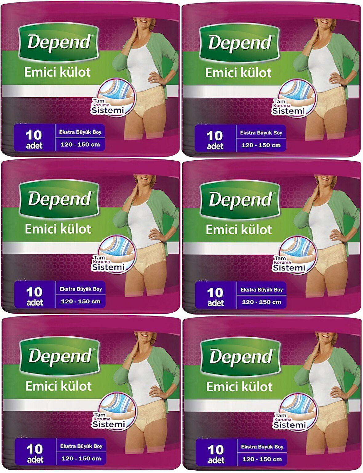 Depend Emici Külot Hasta Bezi XL - Extra Büyük Kadın 60 Adet (6PK*10)